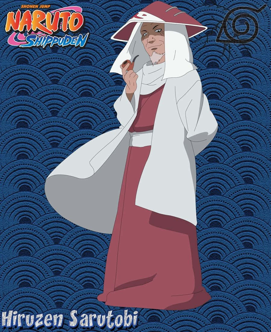Third Hokage, white robe, red hat, SD Phone Wallpaper