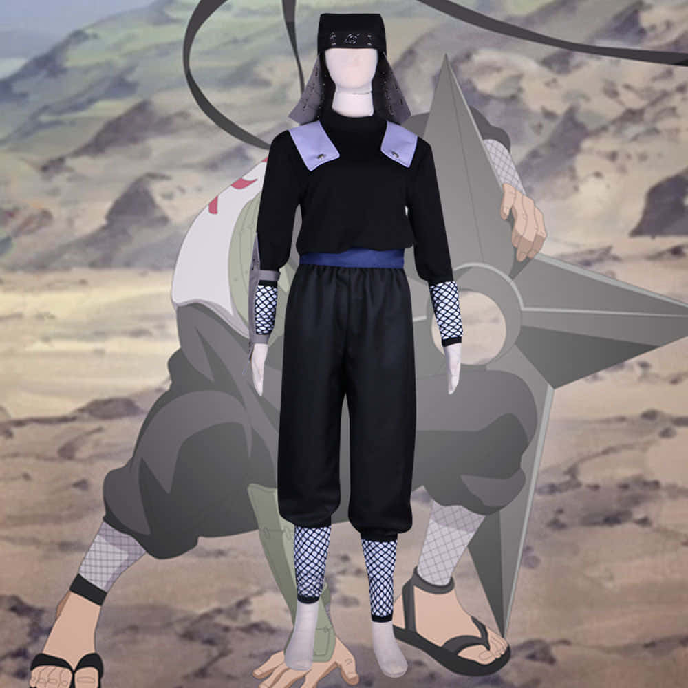 Third Hokage, black ninja cosplay outfit, blue accents, SD Desktop Wallpaper