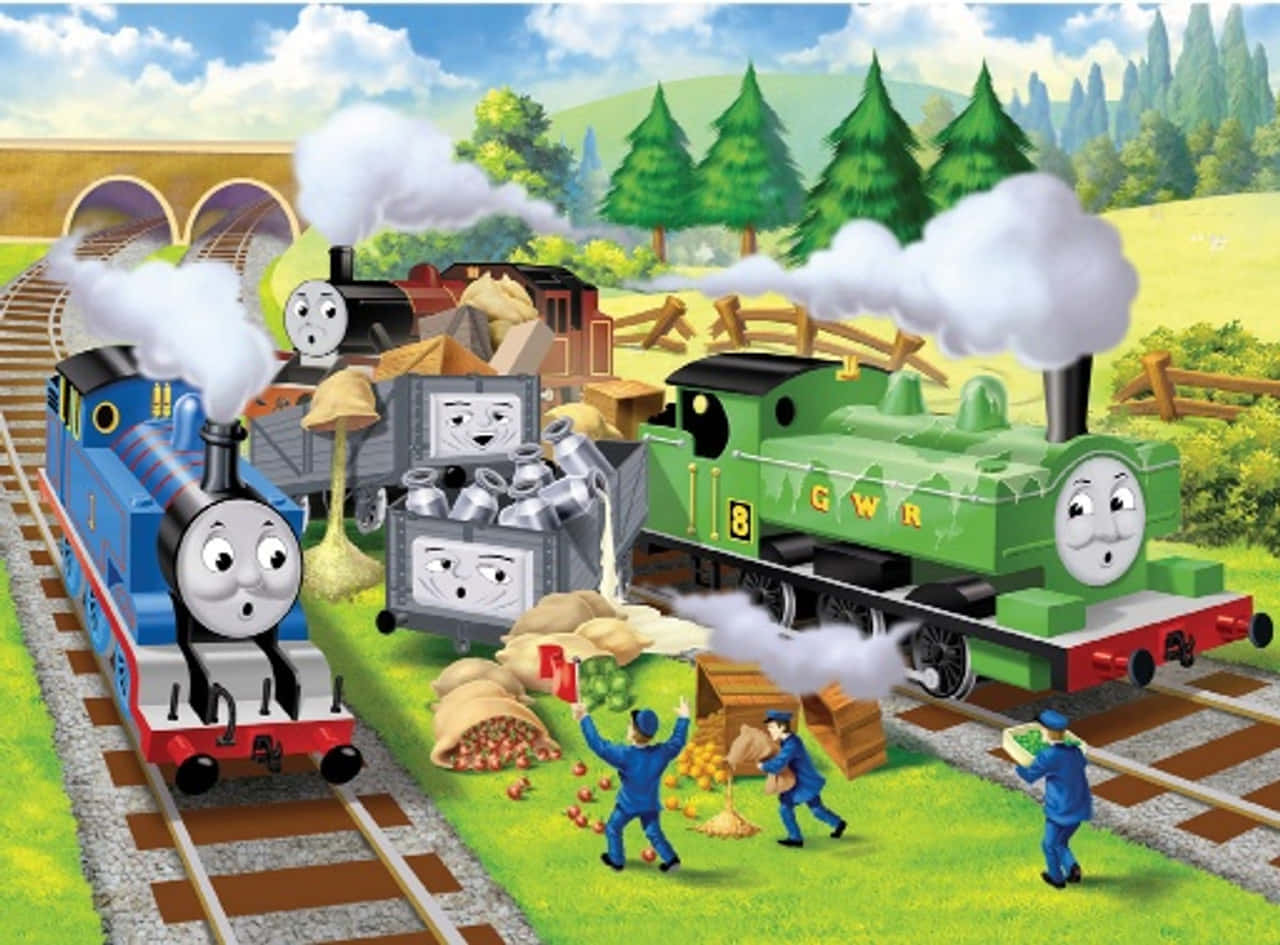 Thomas And Friends, steam trains, tracks, HD Desktop Wallpaper