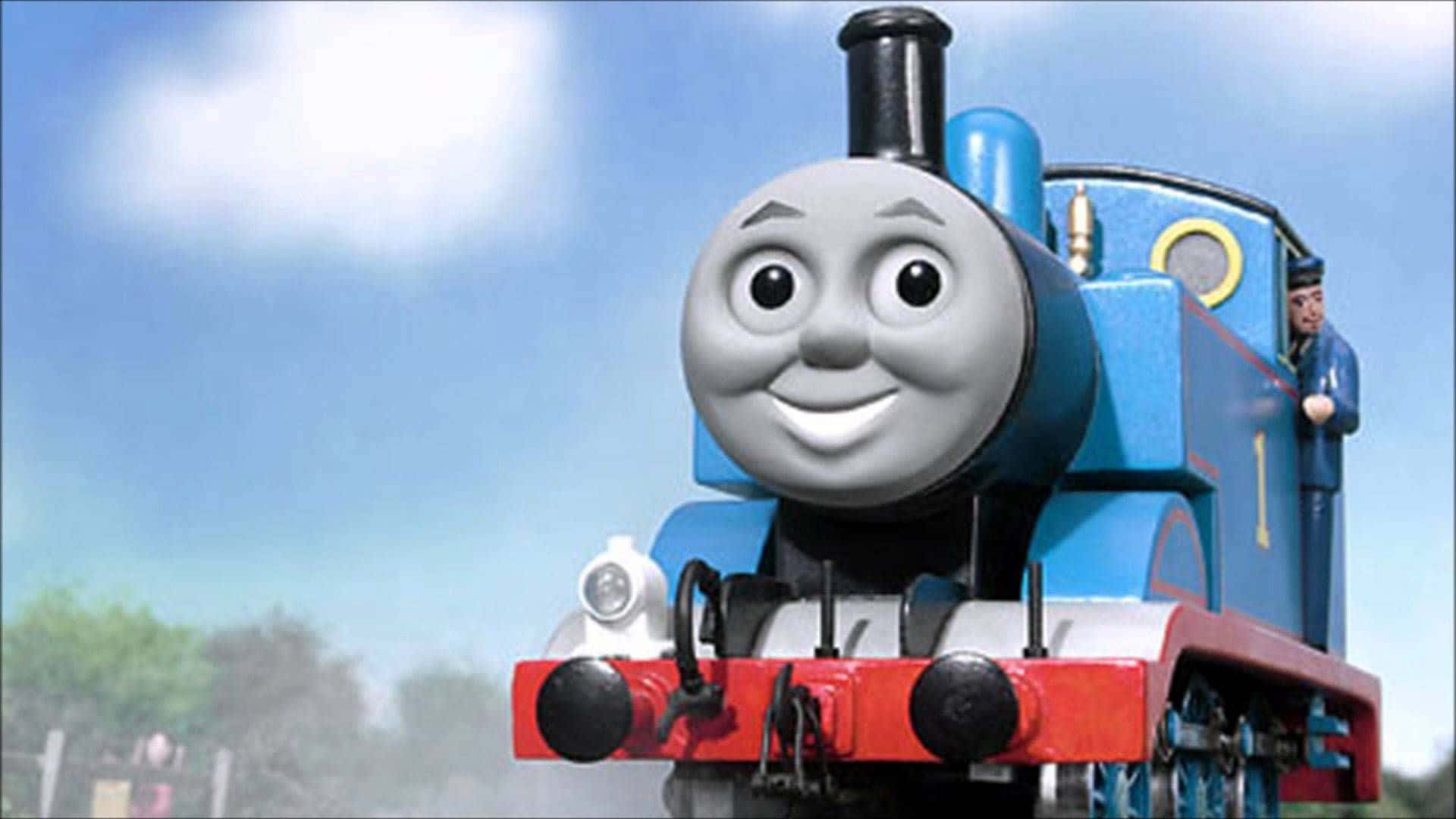 Thomas And Friends, blue steam engine, smoke, Full HD Desktop Wallpaper