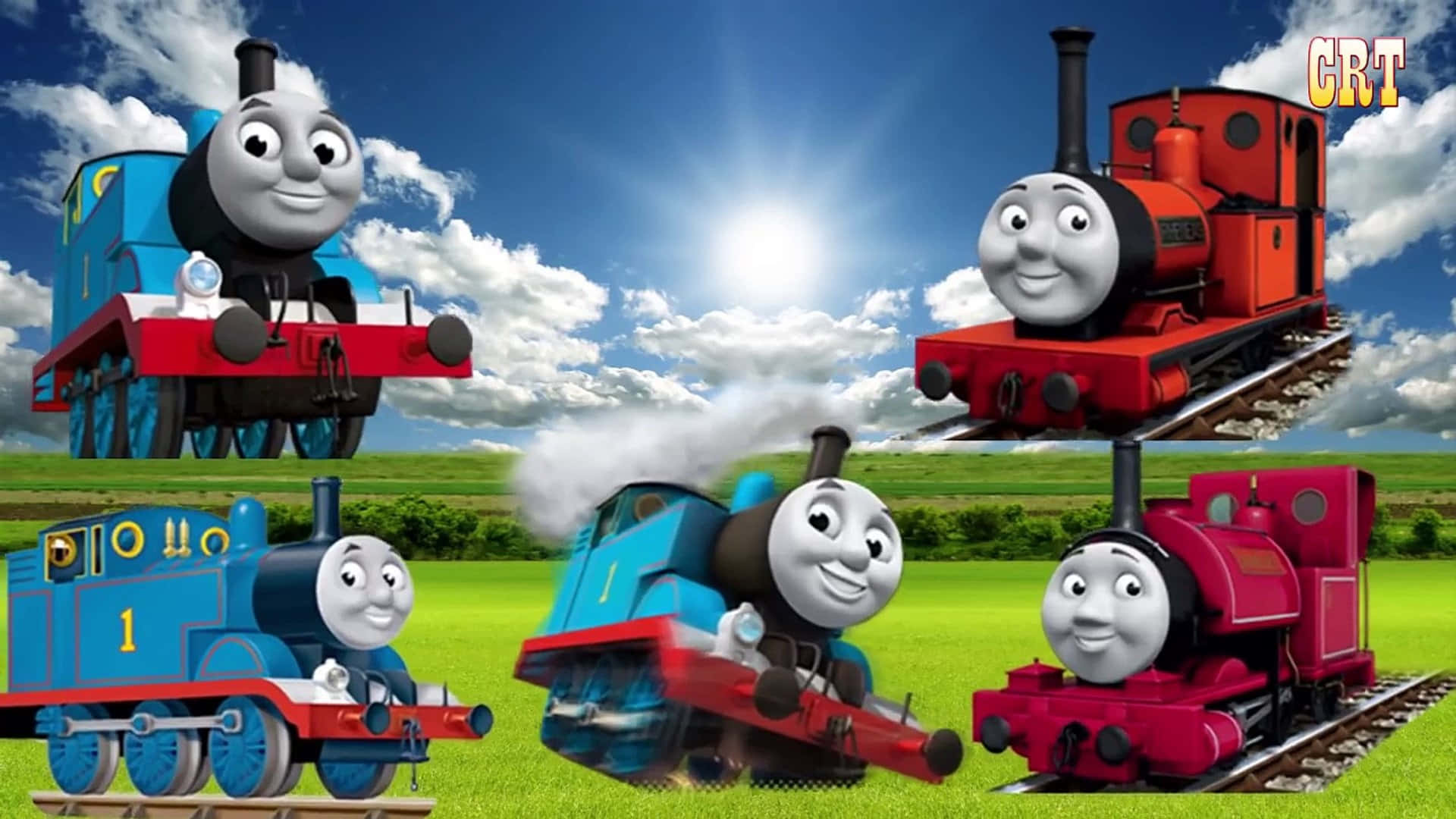 Thomas And Friends, One Sunny Day, bright blue sky, Full HD Desktop Wallpaper