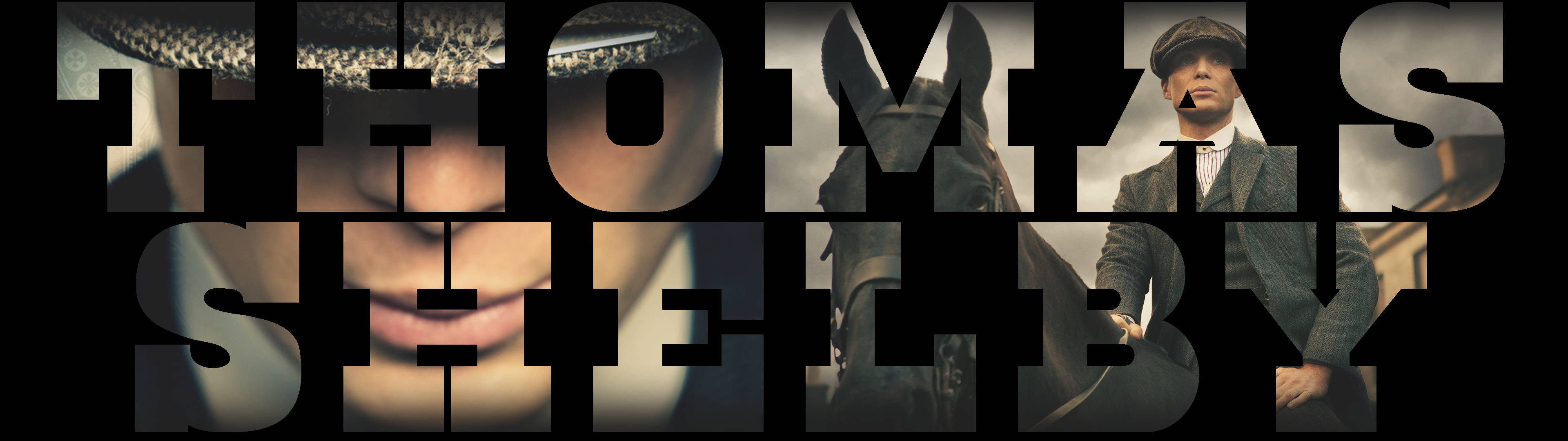 Thomas Shelby, bold typography, fragmented close-ups, 4K Desktop Wallpaper
