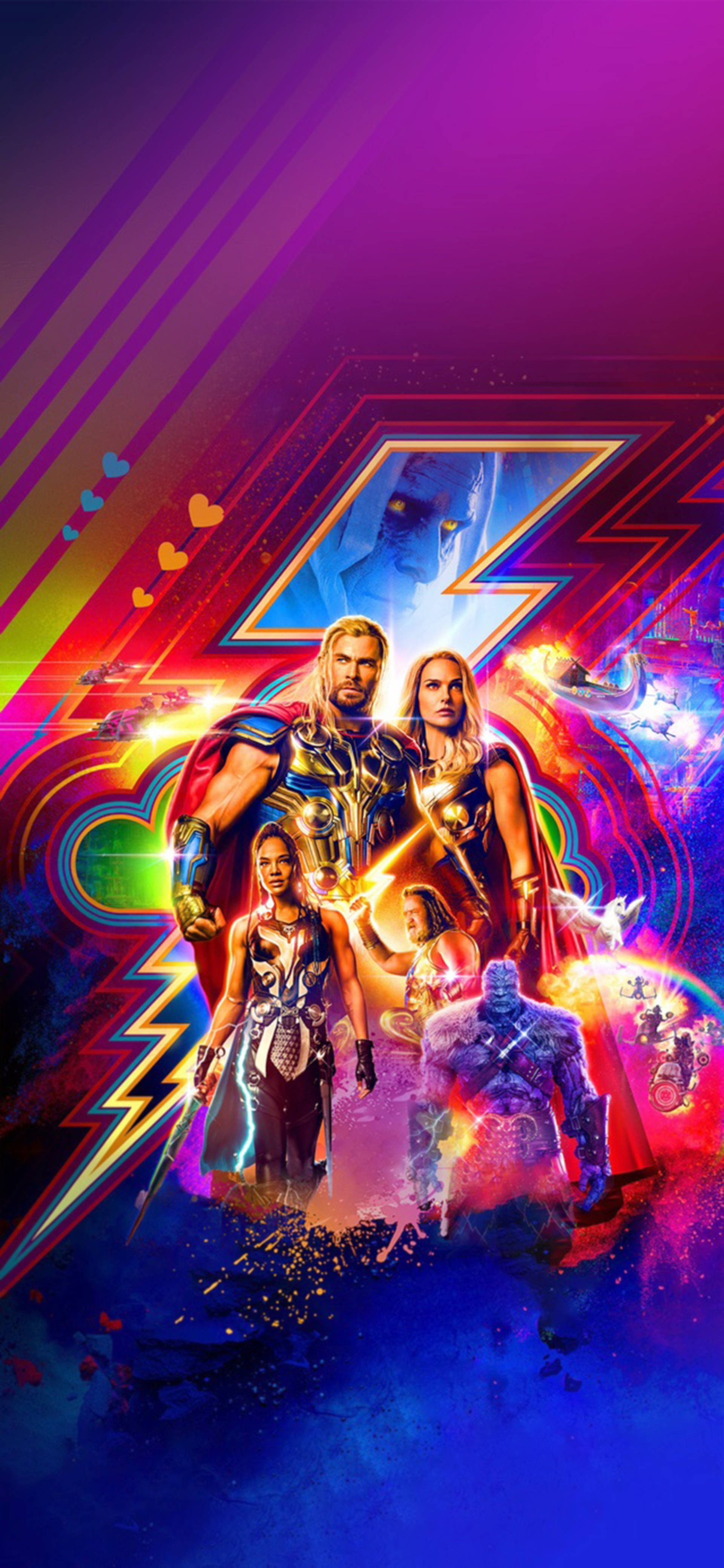 Thor, Love And Thunder, comic book style, 4K Phone Wallpaper