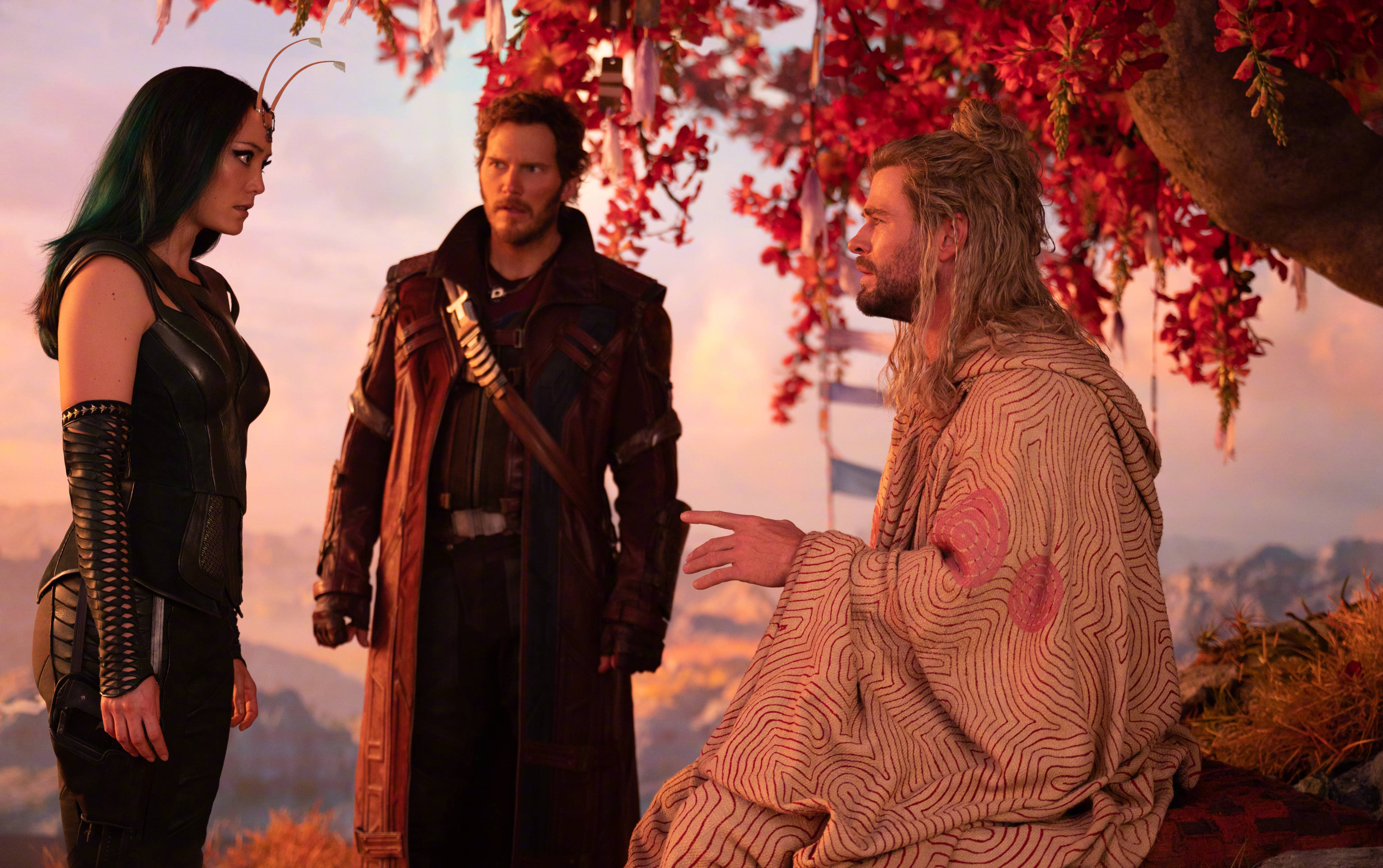 Thor Love And Thunder, distress call, vibrant red blossoms, 4K Desktop Wallpaper
