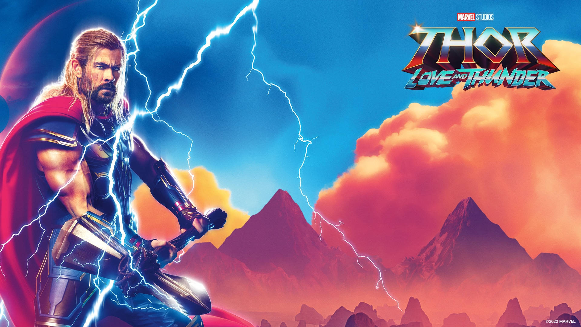 Thor, hammer, lightning, Full HD Desktop Wallpaper