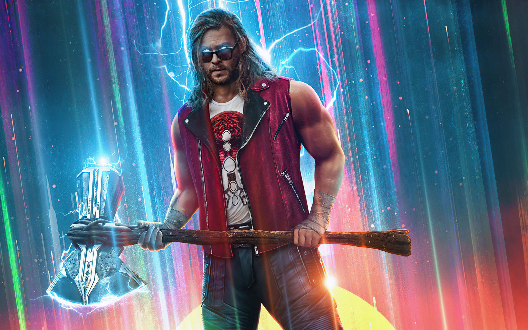 Thor, Love and Thunder, glowing hammer, Full HD Desktop Wallpaper