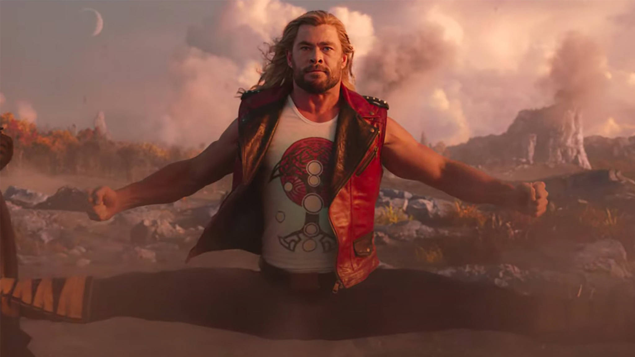Thor, Love And Thunder, pink and orange sky, Full HD Desktop Wallpaper