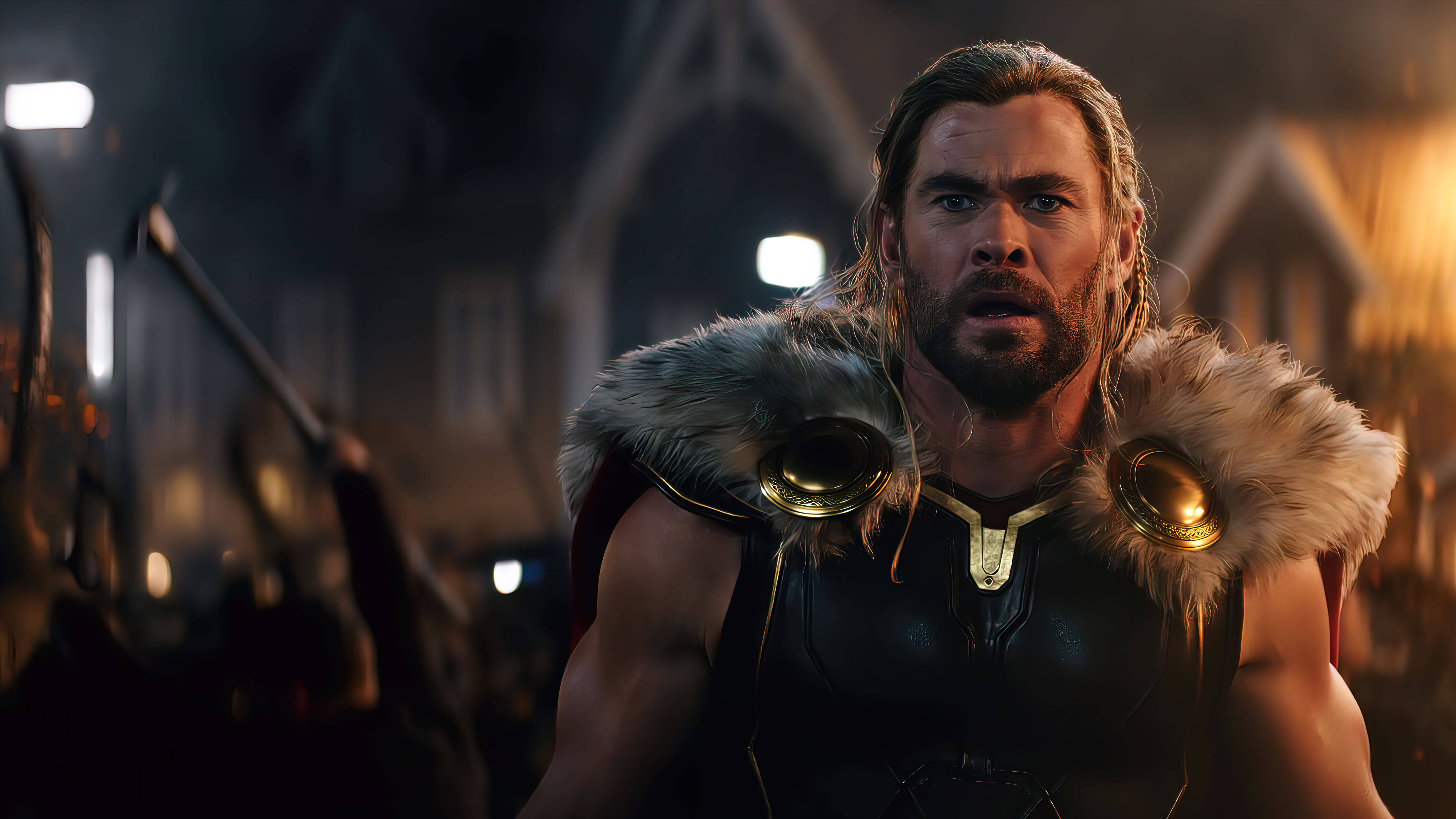 Thor Love And Thunder, Thor, fur-collared armor, 8K Desktop Wallpaper
