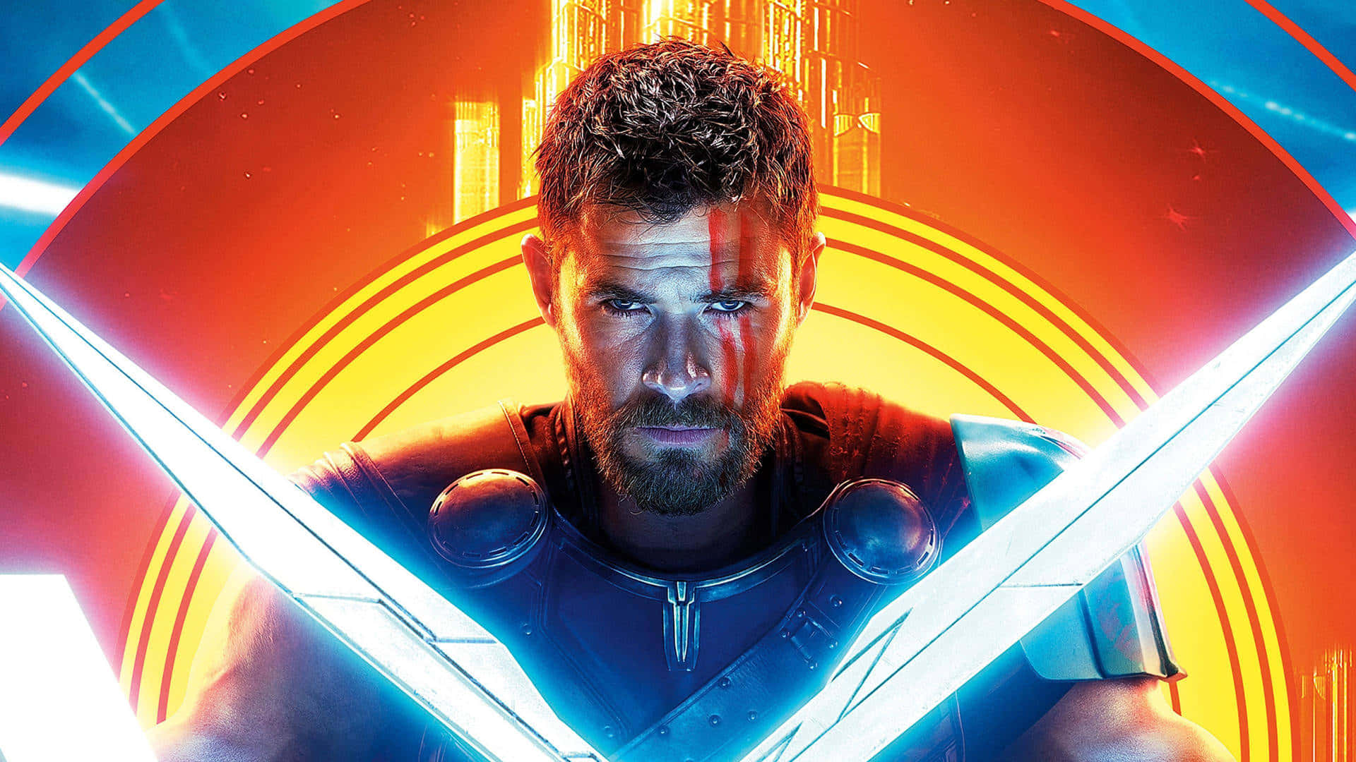 Thor Ragnarok 8K, Thor, glowing swords, Full HD Desktop Wallpaper