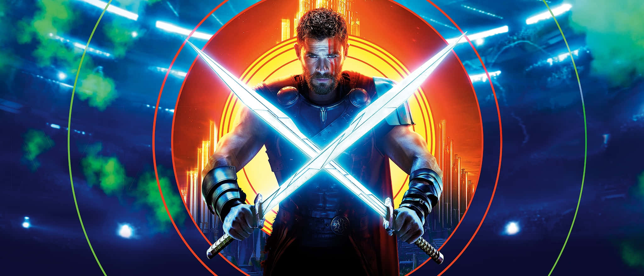 Thor, Ragnarok, glowing swords, Full HD Desktop Wallpaper