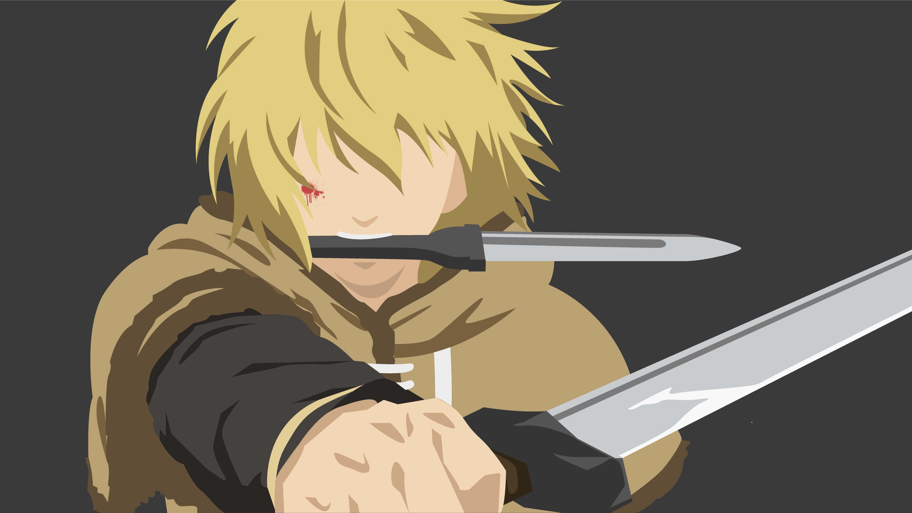 Thorfinn, anime character, sword, 4K Desktop Wallpaper