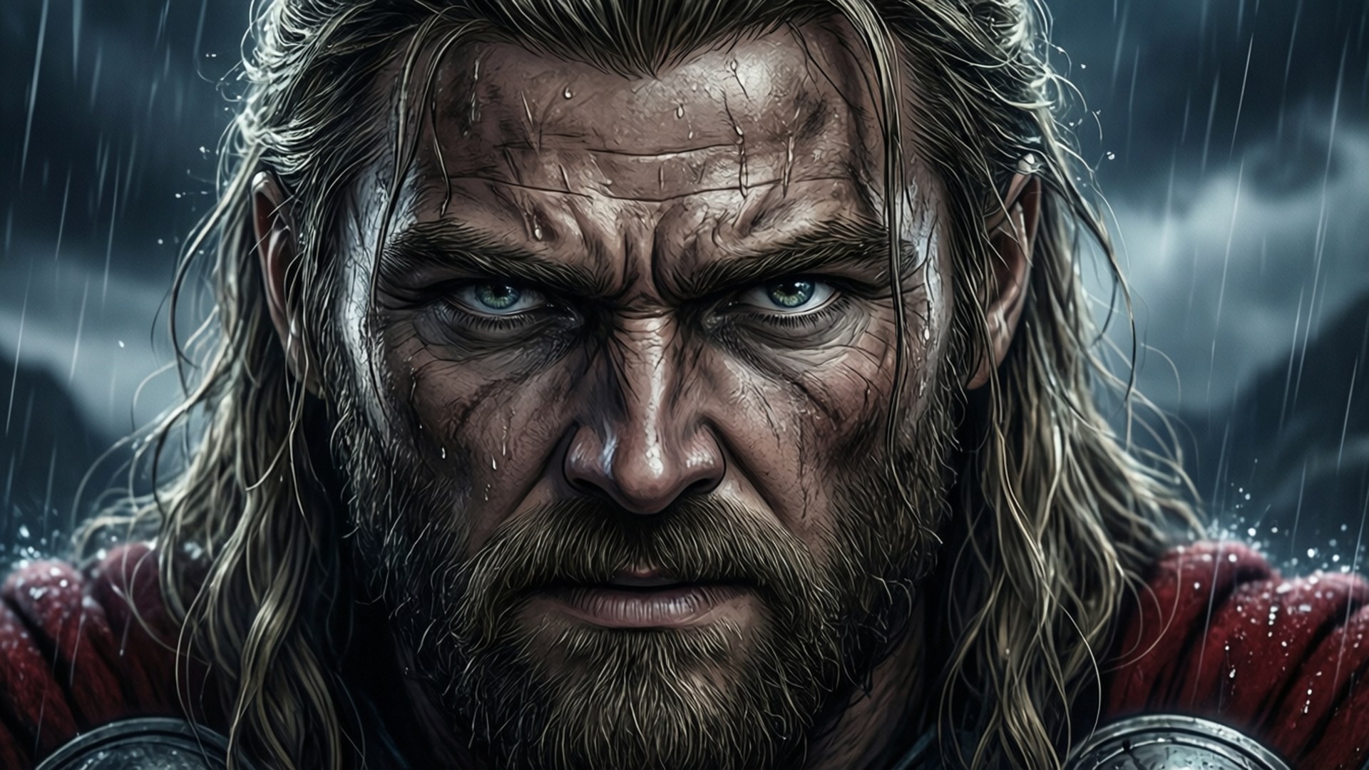 Storm-Eyes Thorfinn, Thorfinn, stormy backdrop, Full HD Desktop Wallpaper