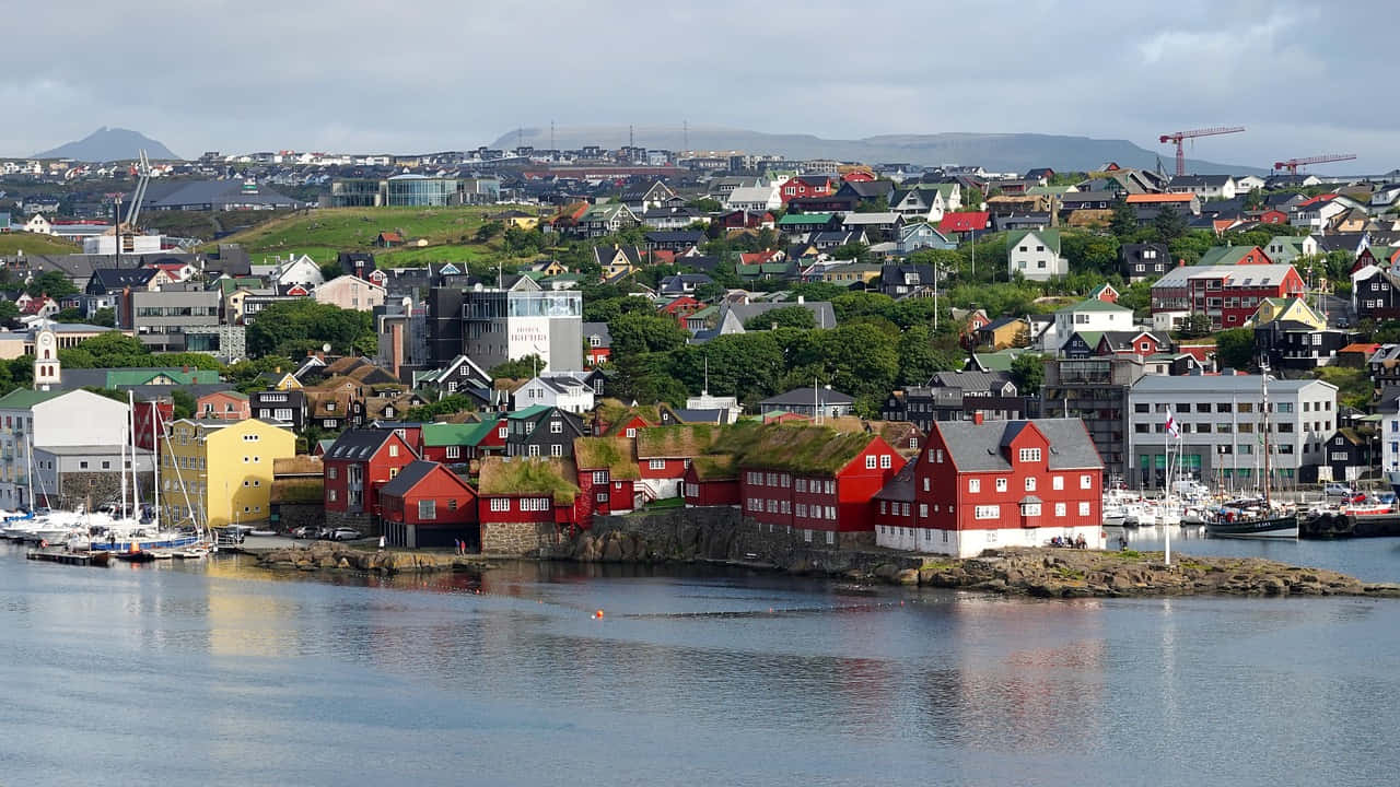 Thorshavn, daylight, coastal hillside, HD Desktop Wallpaper