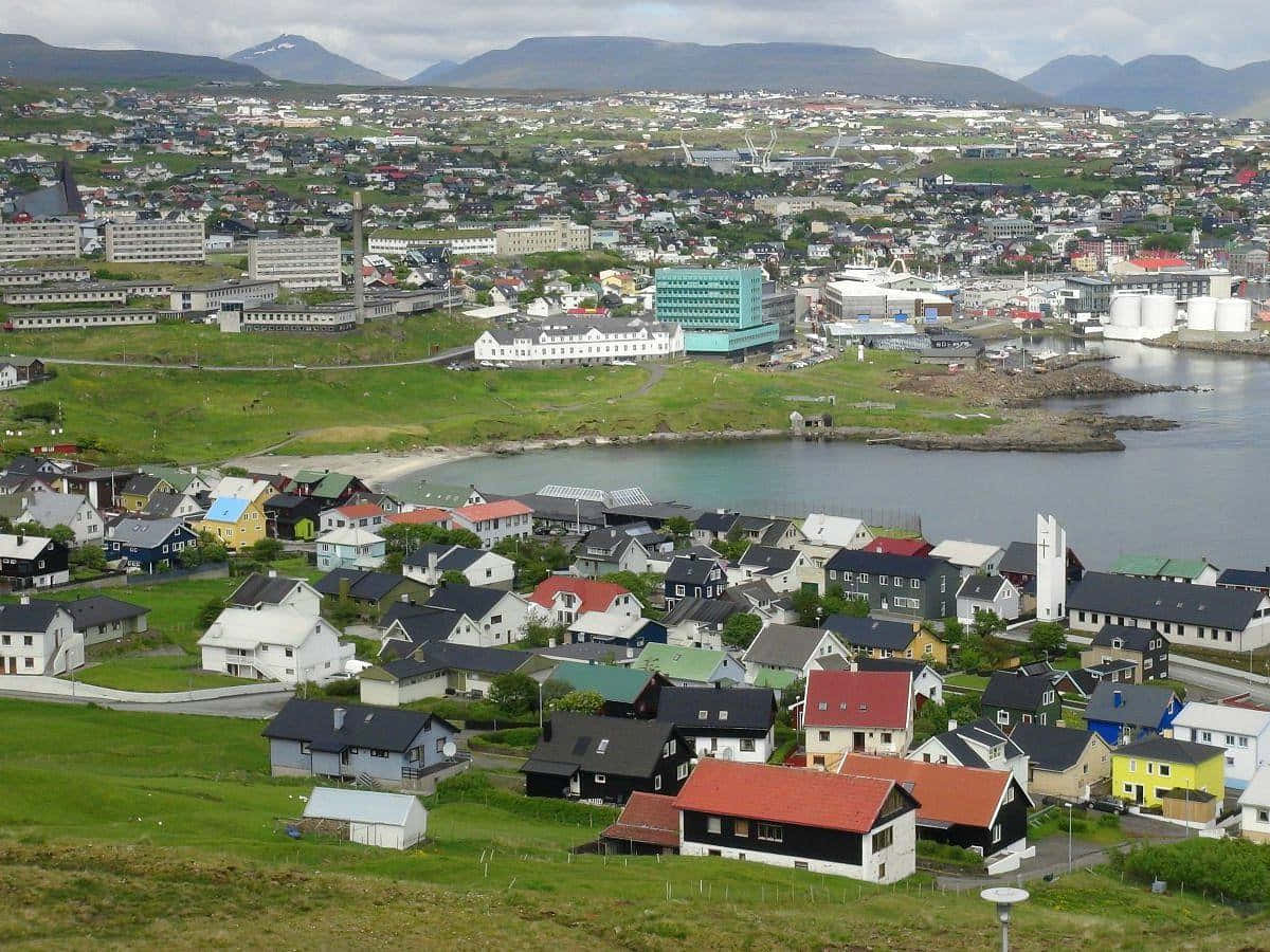 Thorshavn, coastal town, colorful houses, SD Desktop Wallpaper