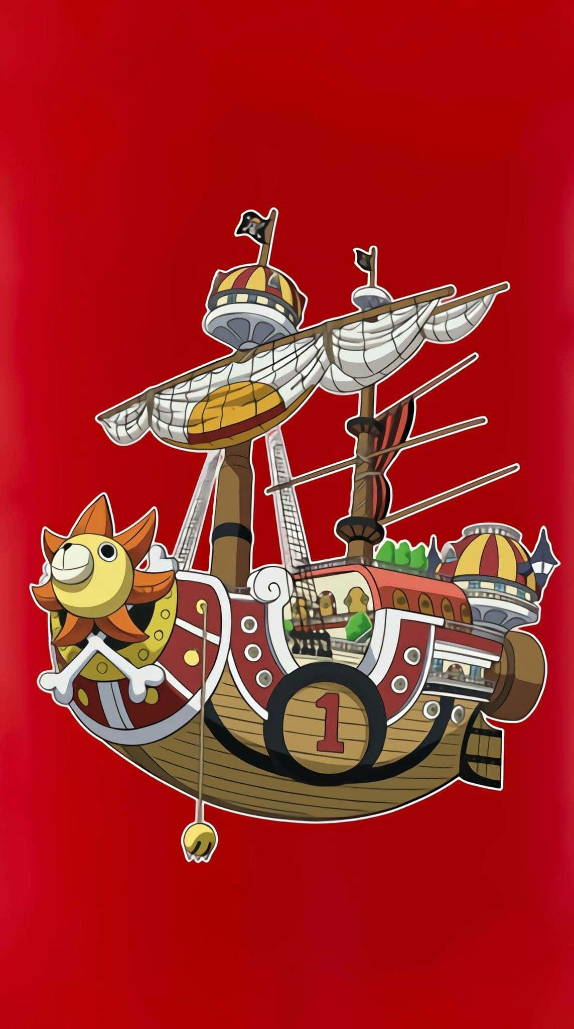 Thousand Sunny, fox head, number one emblem, Full HD Phone Wallpaper