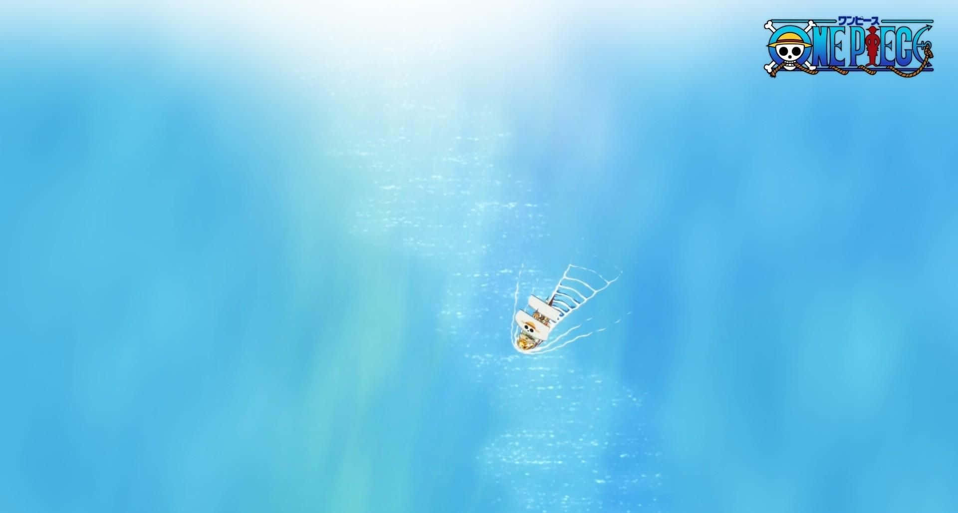 Thousand Sunny, white ship, vast blue ocean, Full HD Desktop Wallpaper