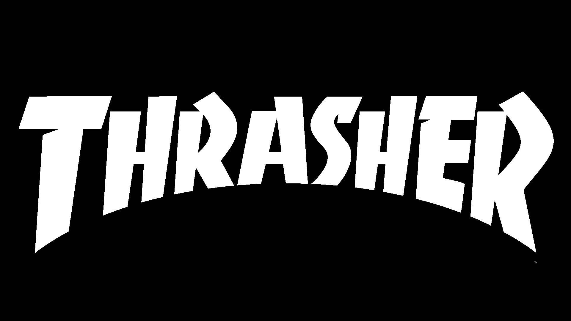 Thrasher, white logo, stylized font, Full HD Desktop Wallpaper