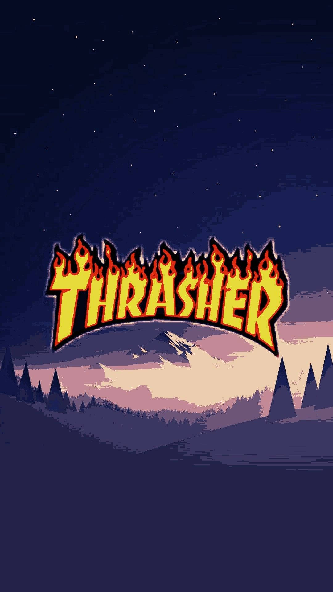 Thrasher, forest, sunset, Full HD Phone Wallpaper
