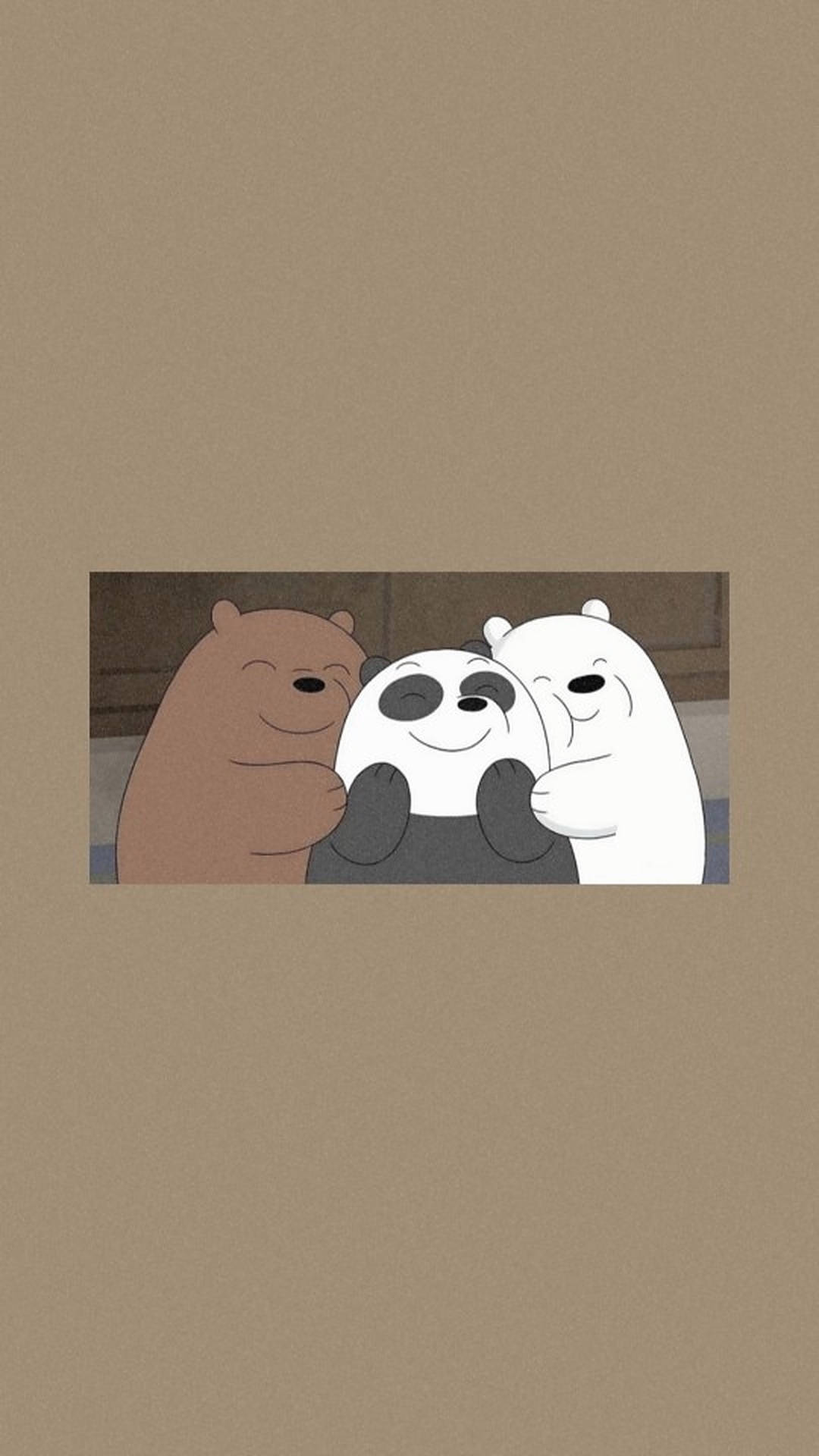 Three Bears, brown aesthetic, cartoon bears, Full HD Phone Wallpaper