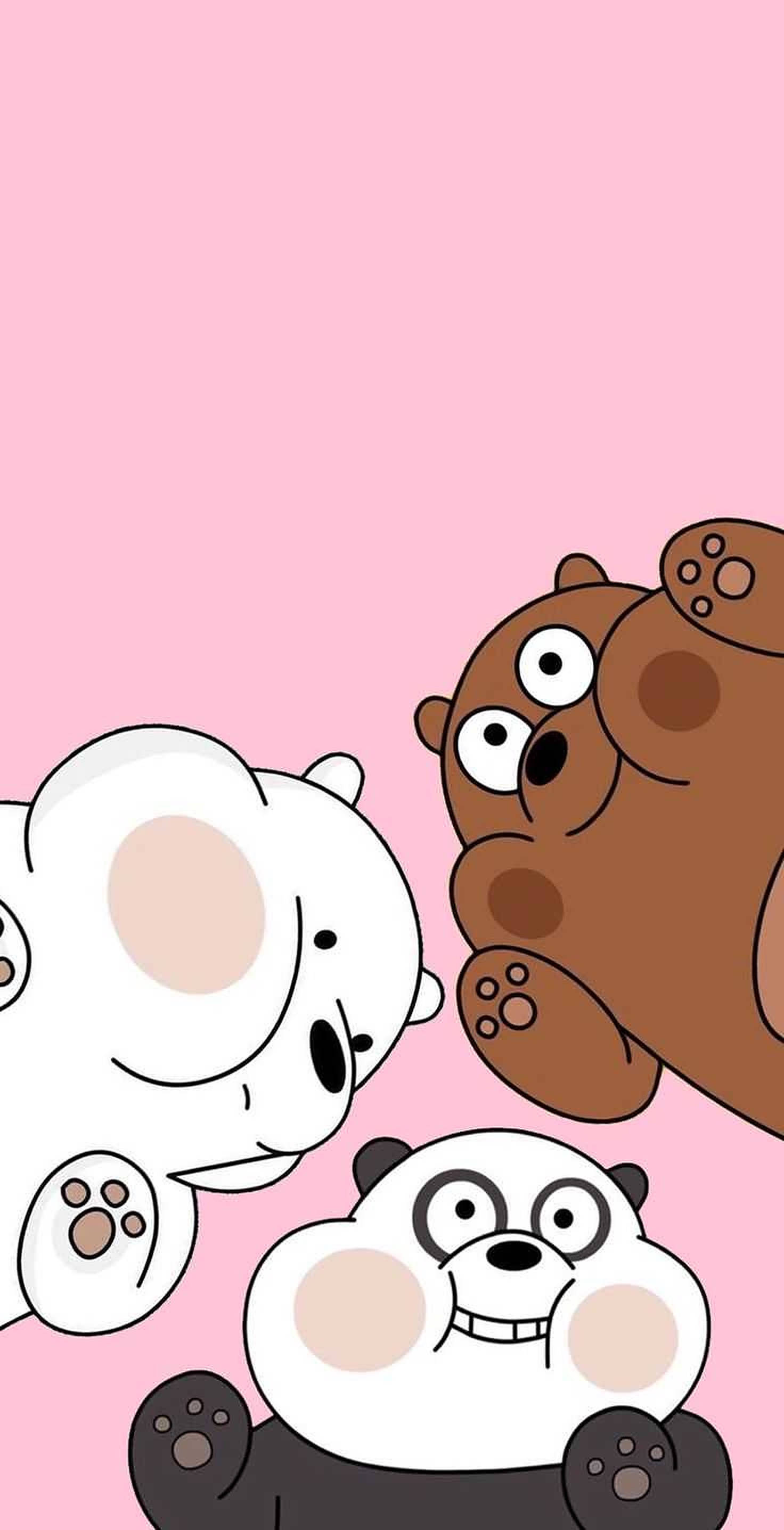 Three Bears, cartoon bears, big eyes, 2K Phone Wallpaper
