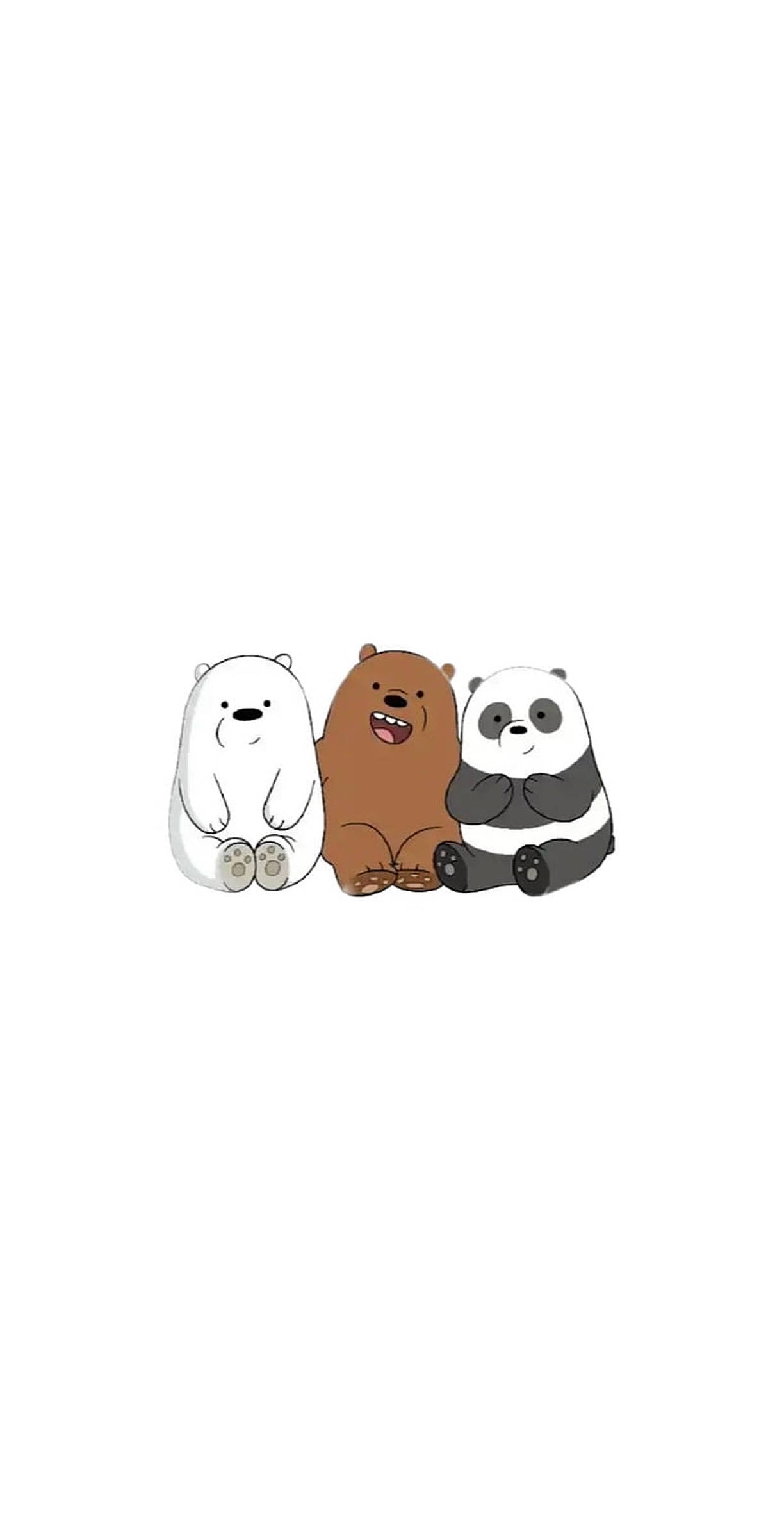 Three Bears, minimal poster, cartoon bears, Full HD Phone Wallpaper