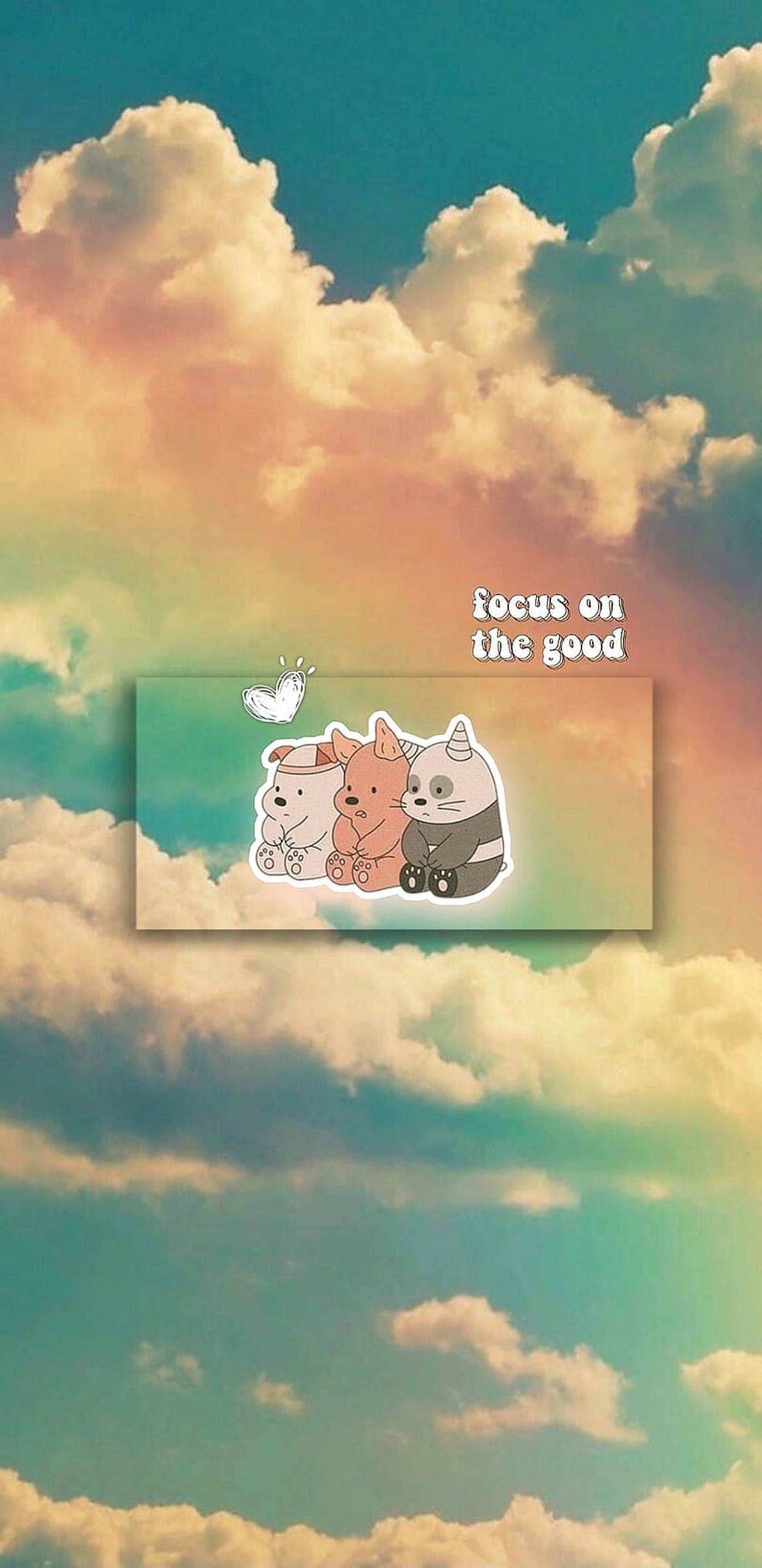 Three Bears, cloud, butterfly, Full HD Phone Wallpaper