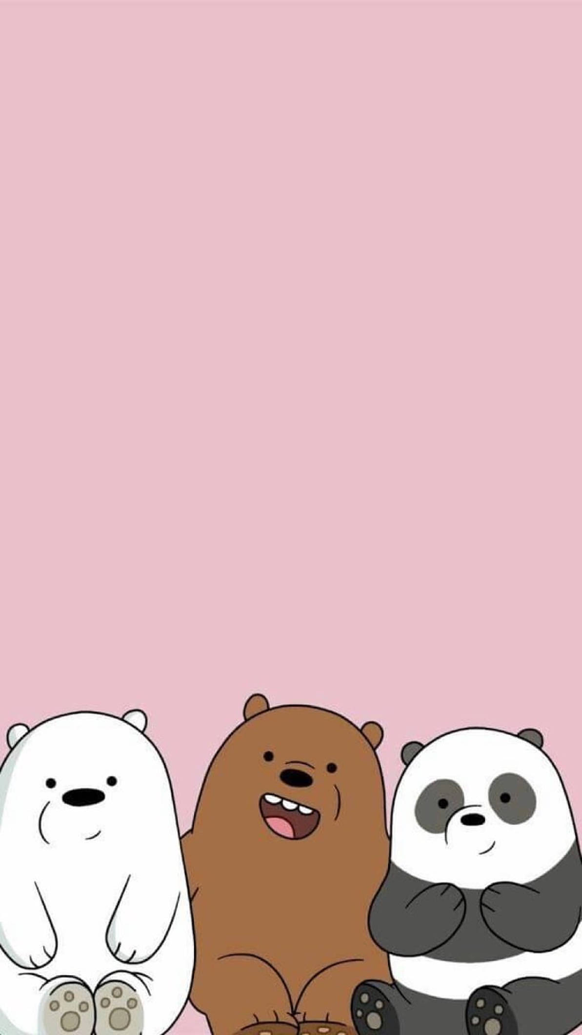 Three Bears, pink, cartoon bears, Full HD Phone Wallpaper