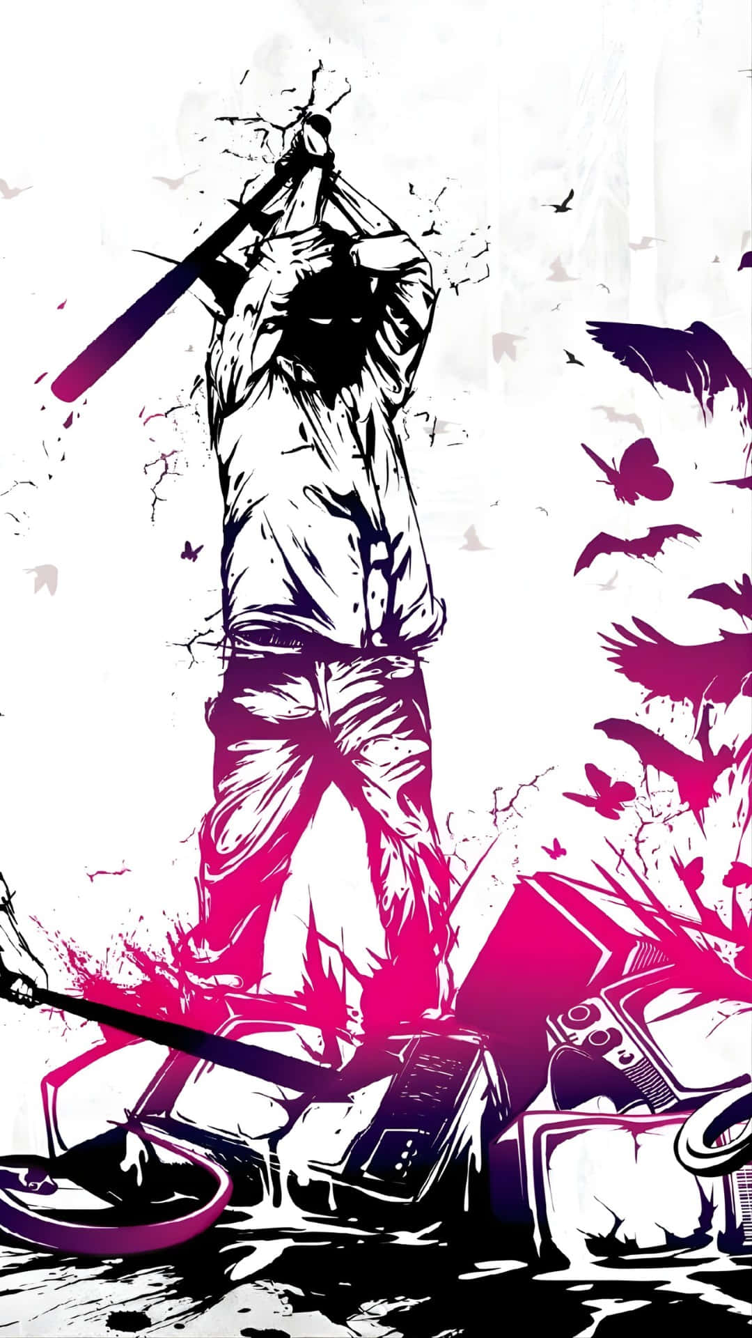 Three Days Grace, magenta, black, Full HD Phone Wallpaper