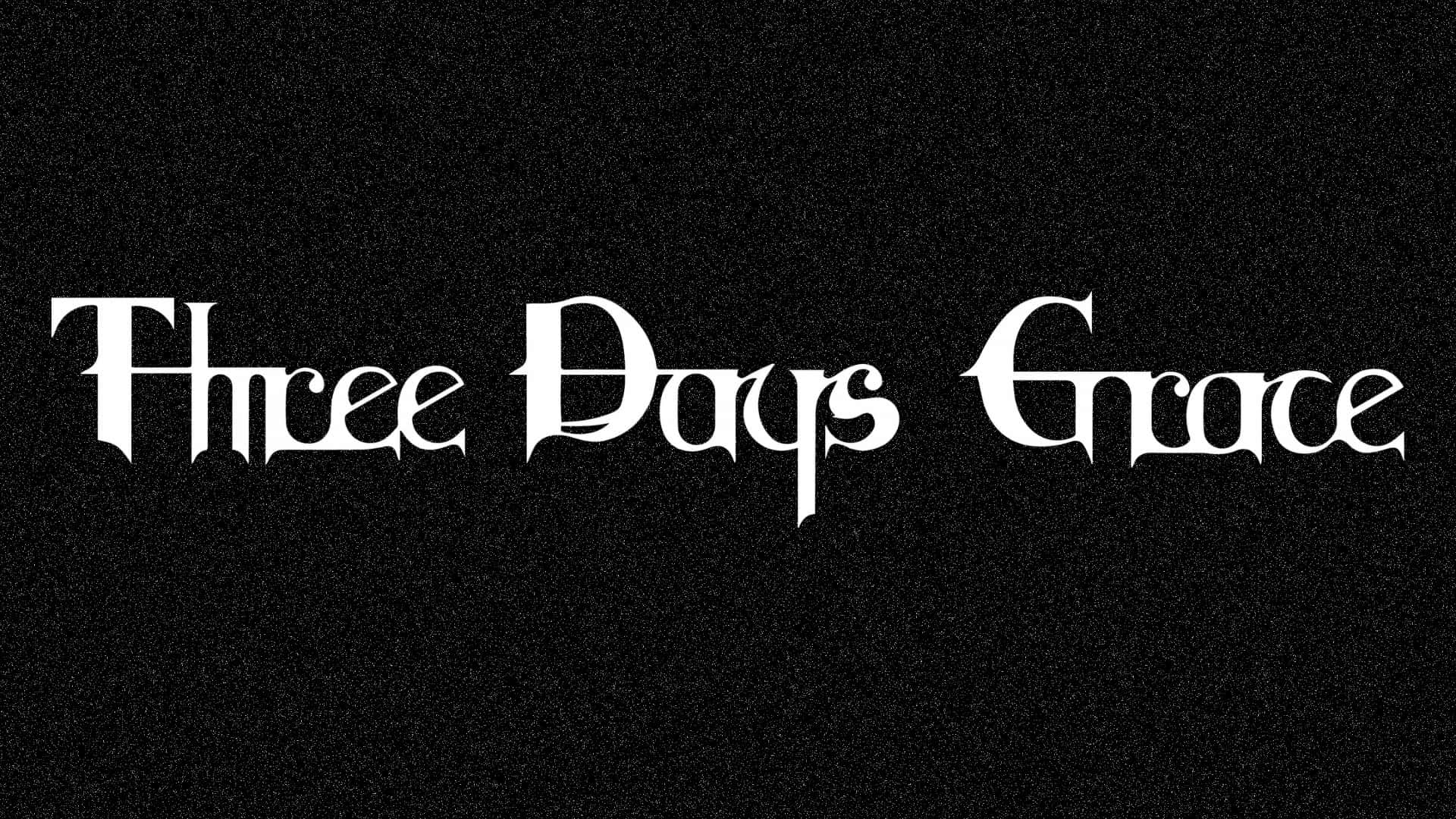 Three Days Grace, white gothic text, textured black background, Full HD Desktop Wallpaper