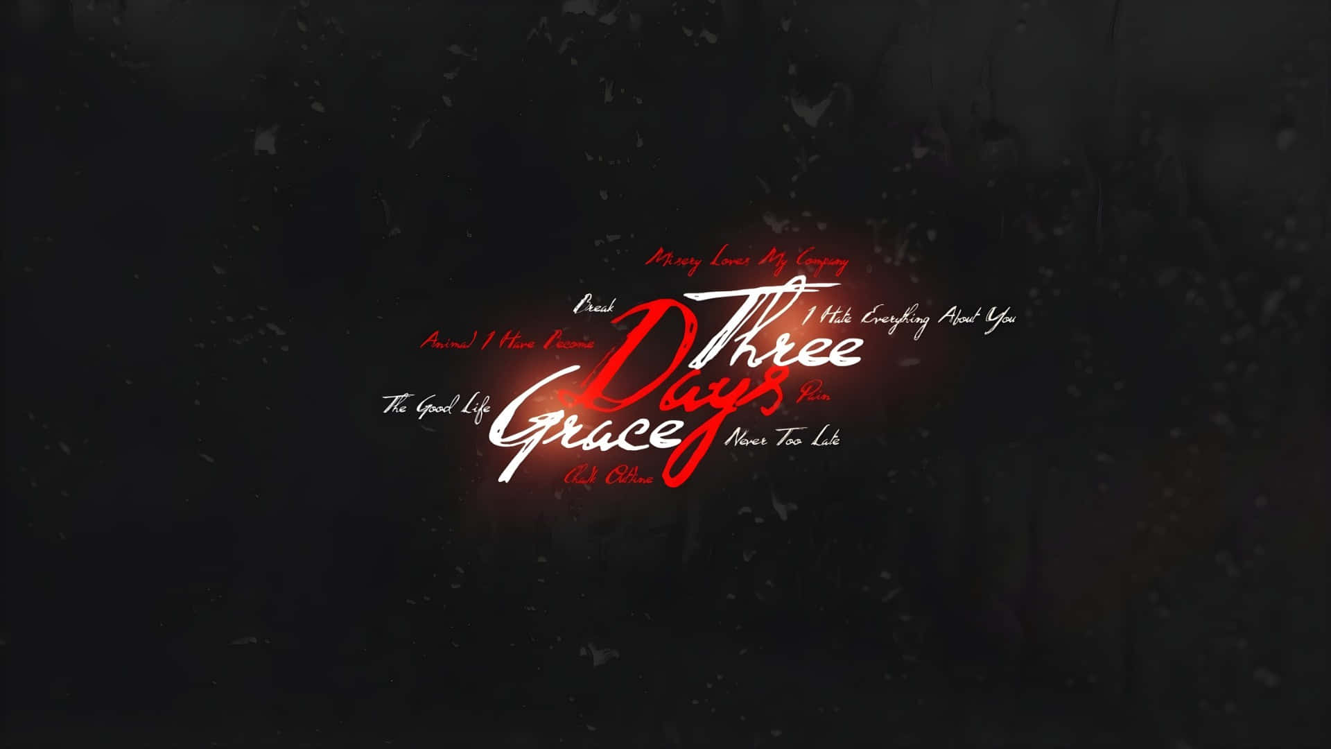 Three Days Grace, red, white, Full HD Desktop Wallpaper