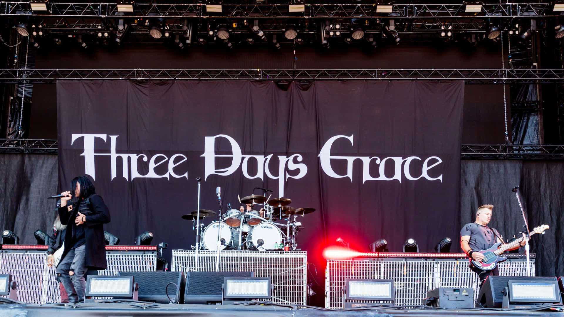 Three Days Grace, drum kit, guitarist, Full HD Desktop Wallpaper