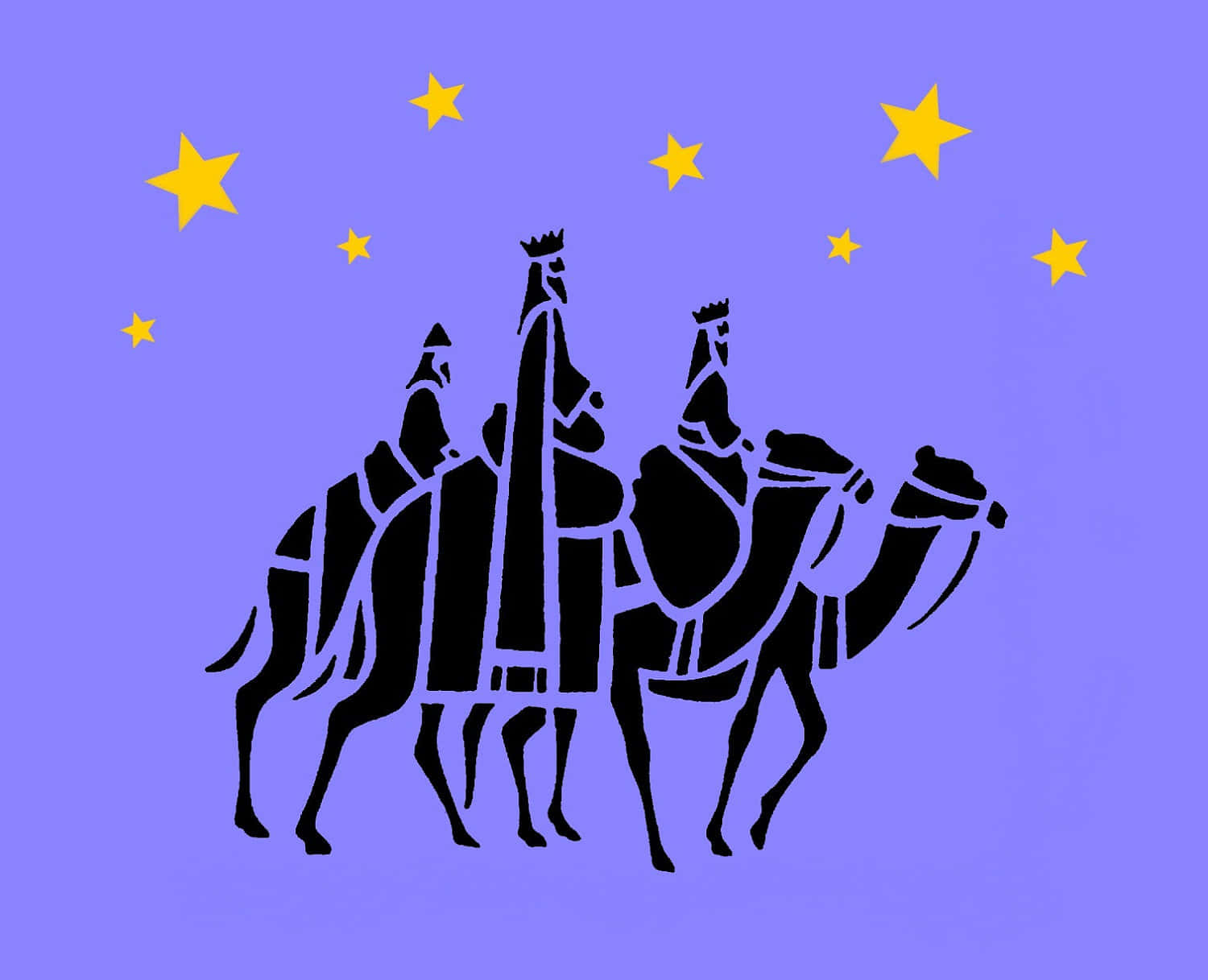 Three Wise Men, camels, purple sky, HD Desktop Wallpaper