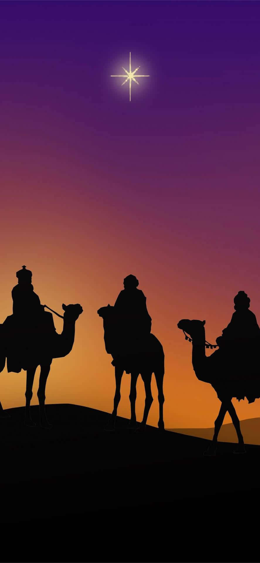 Three Wise Men, star, camels, Full HD Phone Wallpaper