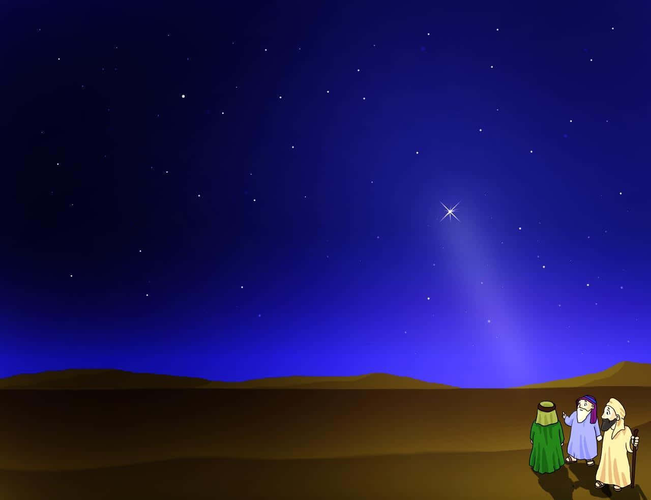 Three Wise Men, desert, night, HD Desktop Wallpaper