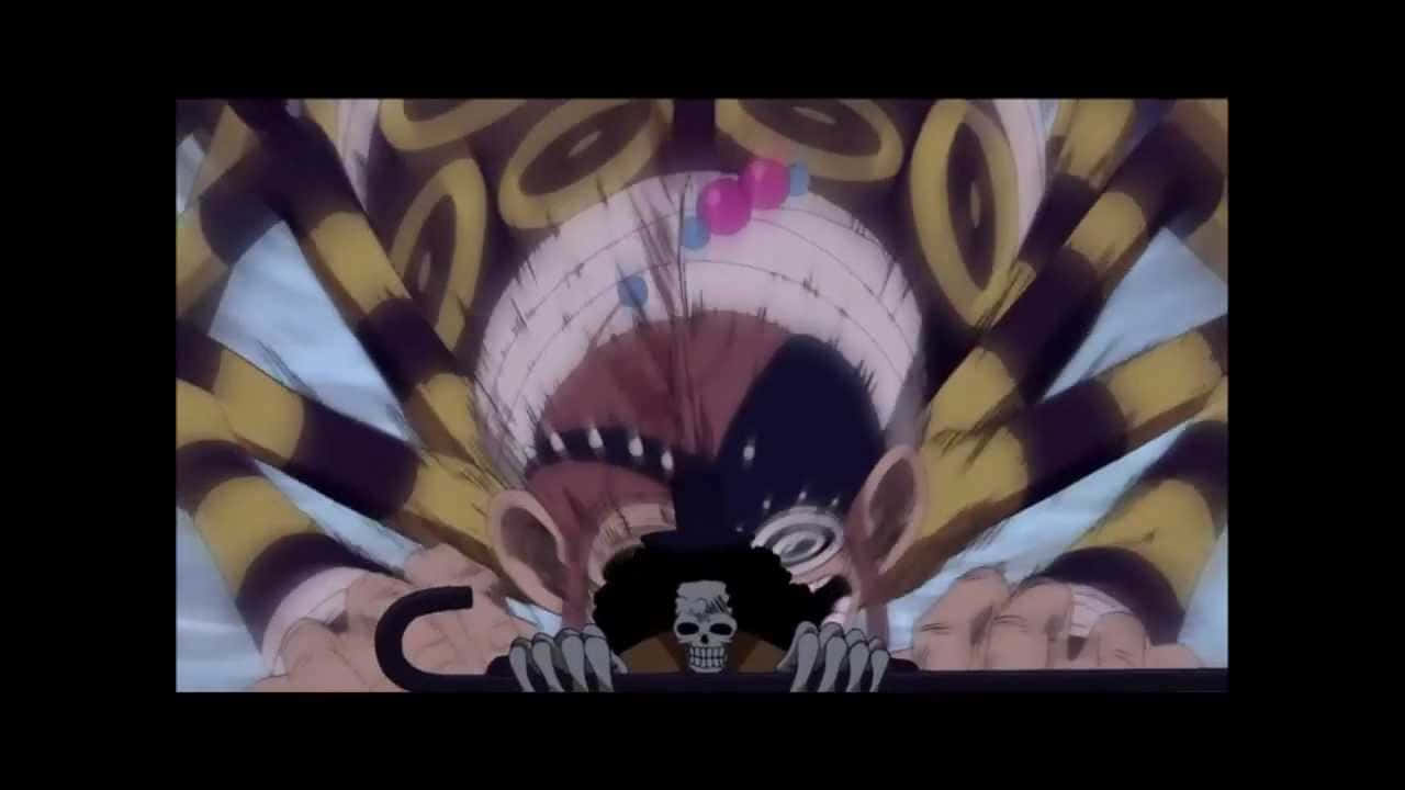 Thriller Bark, skull face, yellow striped arms, HD Desktop Wallpaper