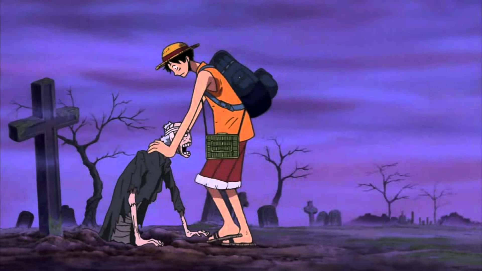 Thriller Bark, orange shirt, hat, Full HD Desktop Wallpaper