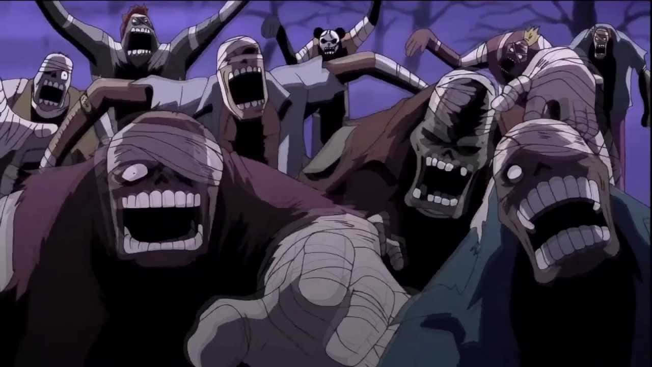 Thriller Bark, mummy-like monsters, bandaged heads, HD Desktop Wallpaper