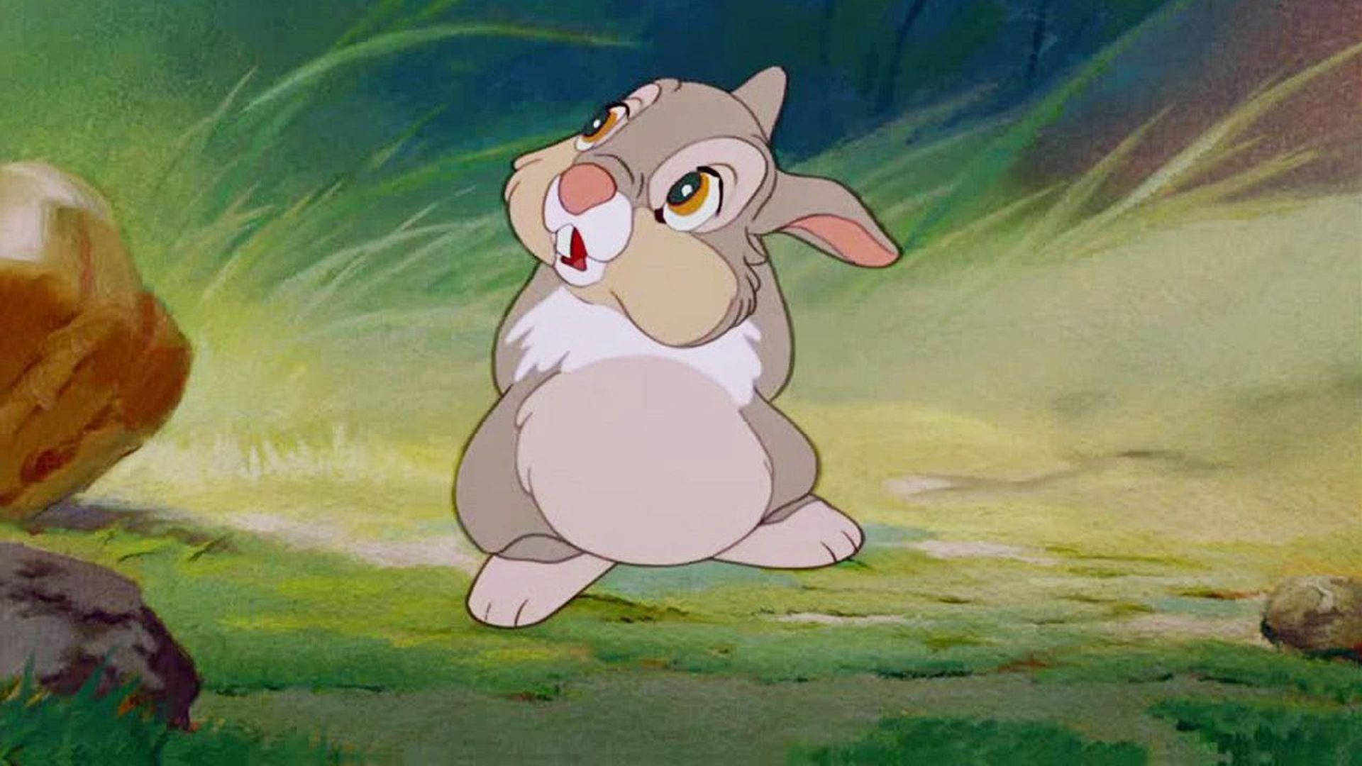 Thumper, bloated tummy, cartoon rabbit, Full HD Desktop Wallpaper