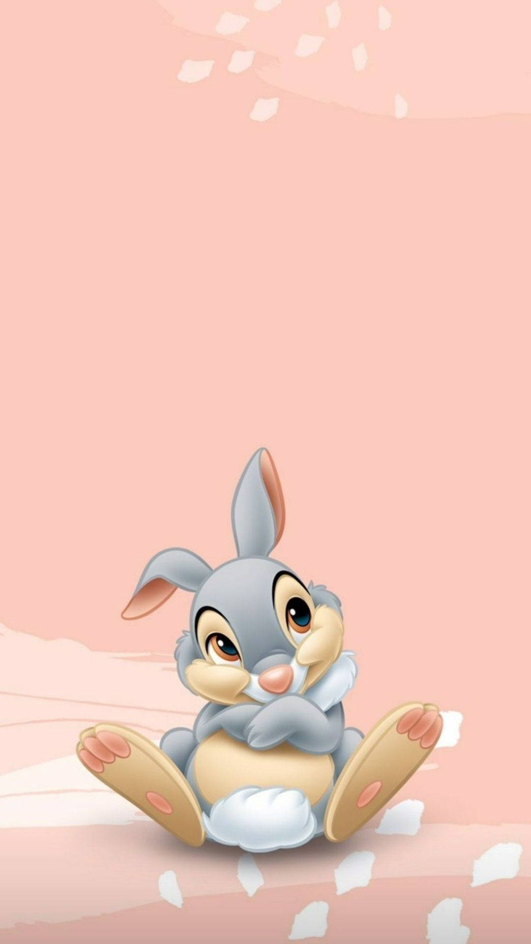 Thumper, pink aesthetic, gray cartoon bunny, Full HD Phone Wallpaper