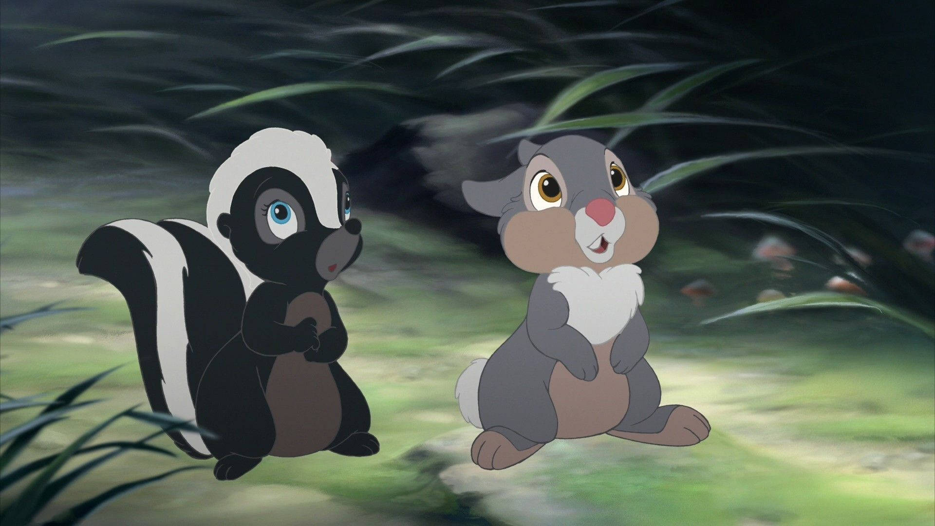 Thumper, skunk, rabbit, Full HD Desktop Wallpaper