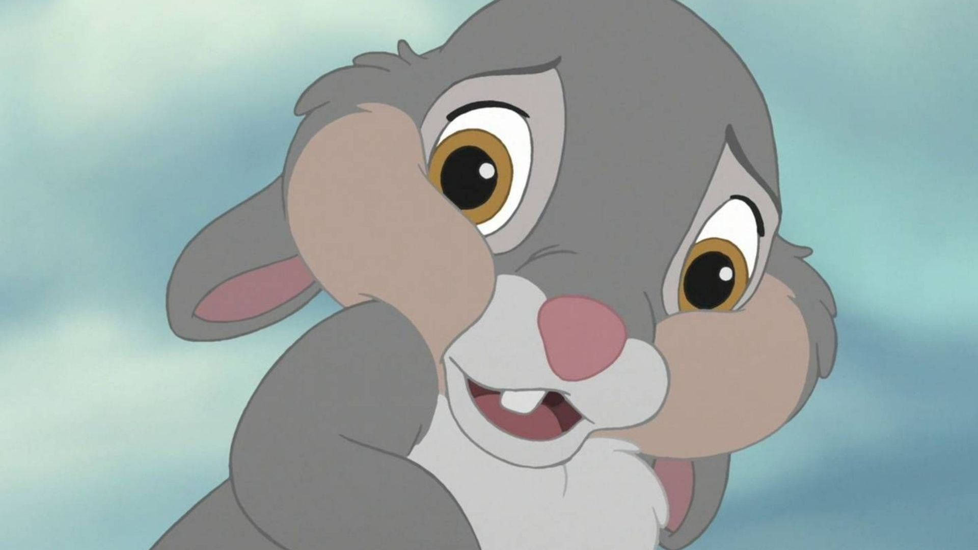 Thumper, animated rabbit, big brown eyes, Full HD Desktop Wallpaper