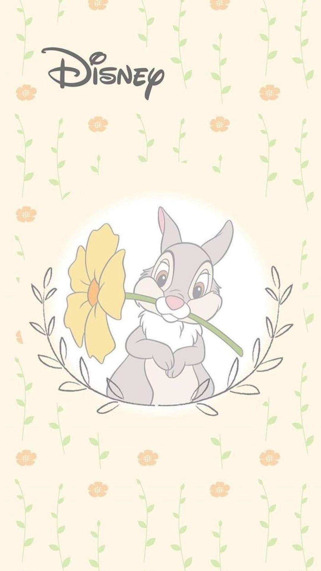 Thumper, yellow flower, wreath, Full HD Phone Wallpaper