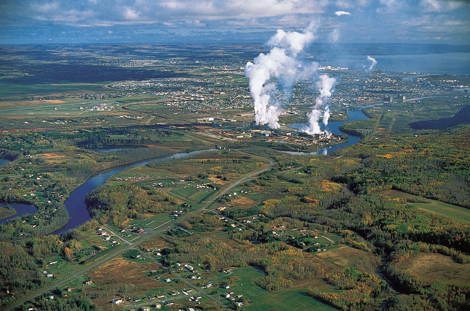 Thunder Bay, industrial complex, thick white smoke, HD Desktop Wallpaper