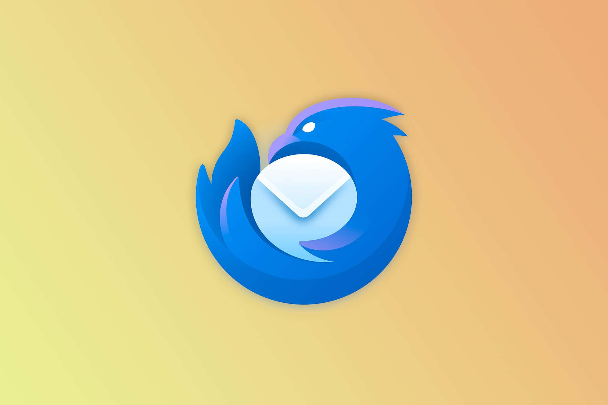 Thunderbird Logo, blue bird logo, white envelope, Full HD Desktop Wallpaper