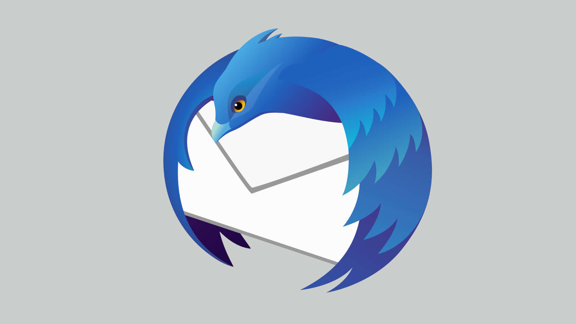 Thunderbird, blue bird, white envelope, Full HD Desktop Wallpaper