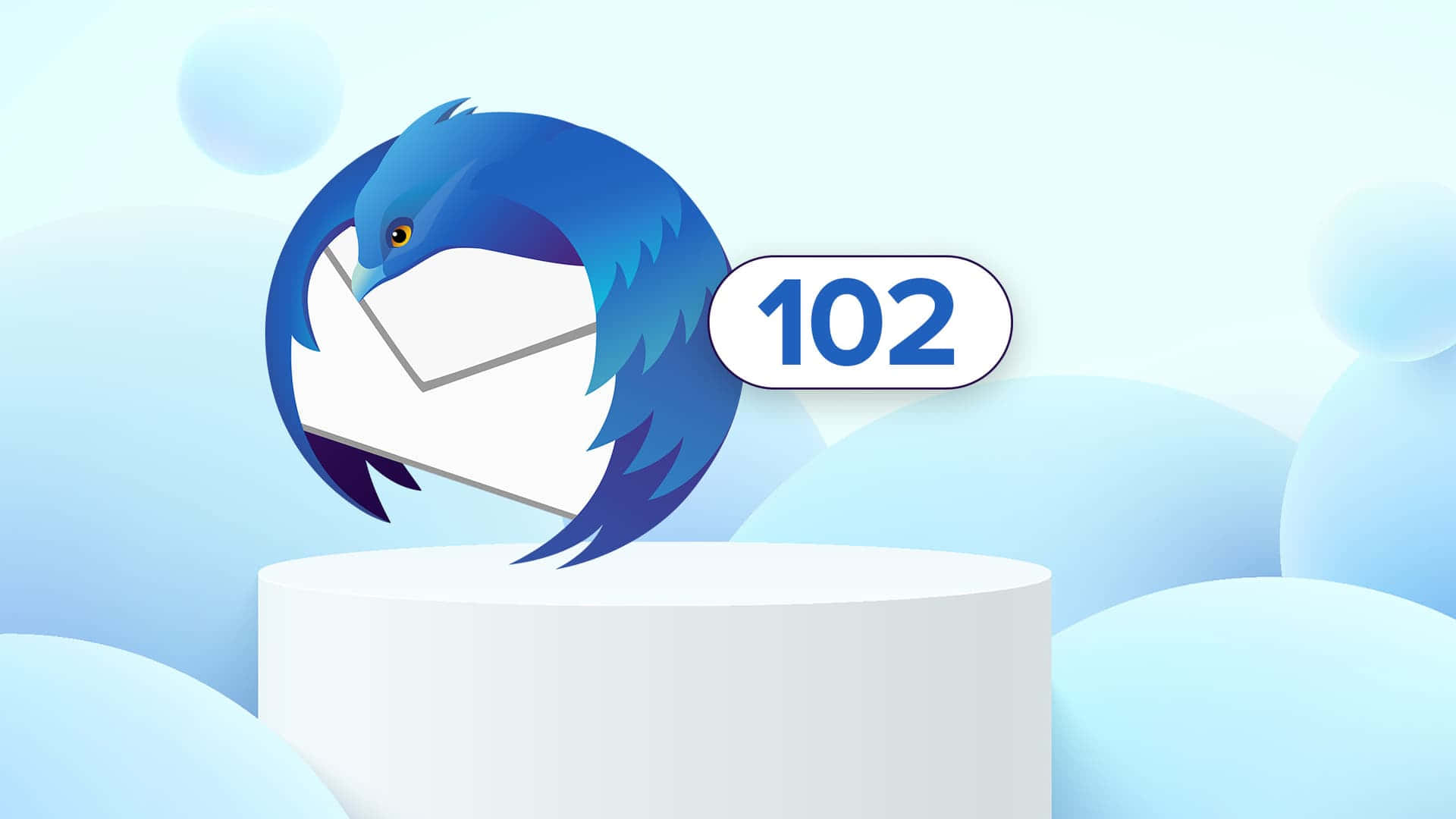 Thunderbird, blue bird, white envelope, Full HD Desktop Wallpaper