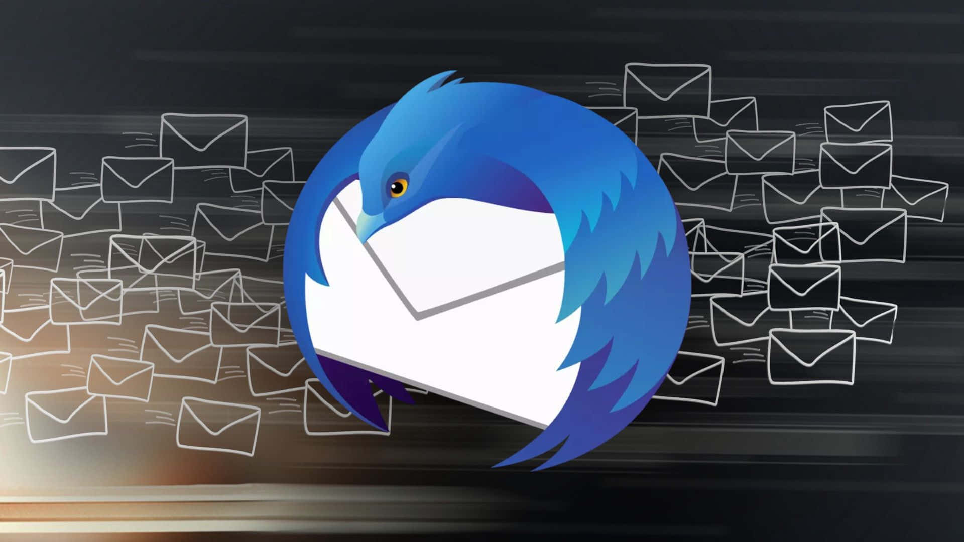 Thunderbird, blue bird, white envelope, Full HD Desktop Wallpaper