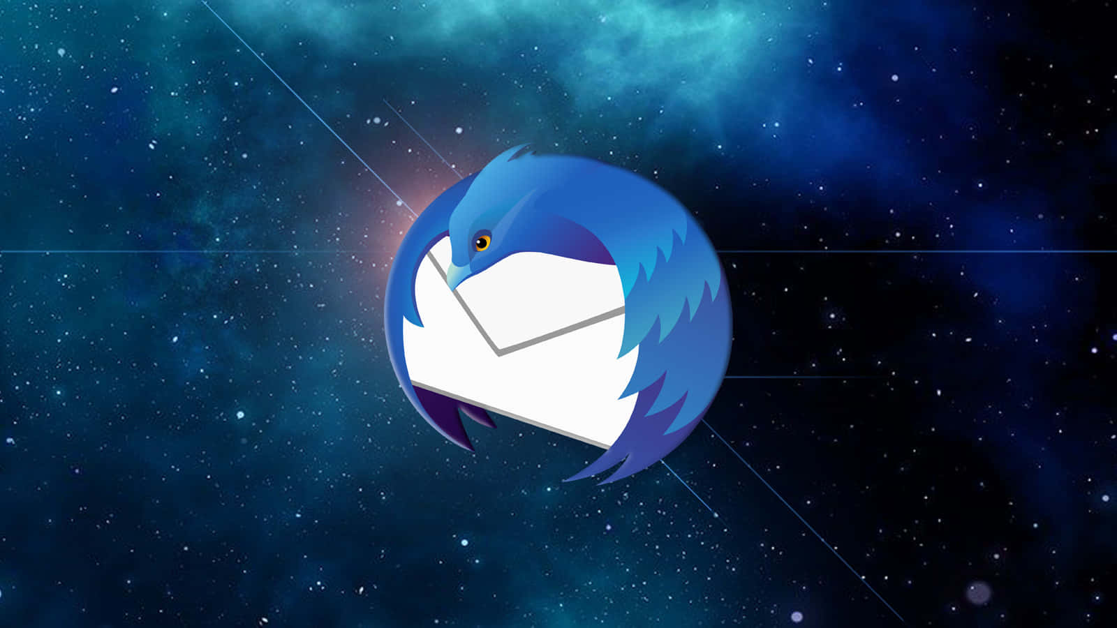 Thunderbird, blue bird, white envelope, HD Desktop Wallpaper