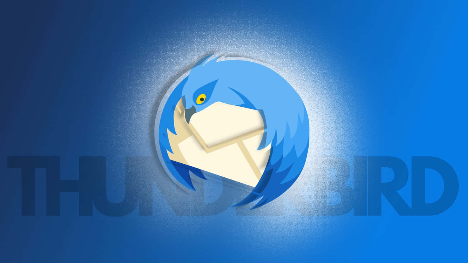 Thunderbird, blue bird logo, envelope, HD Desktop Wallpaper