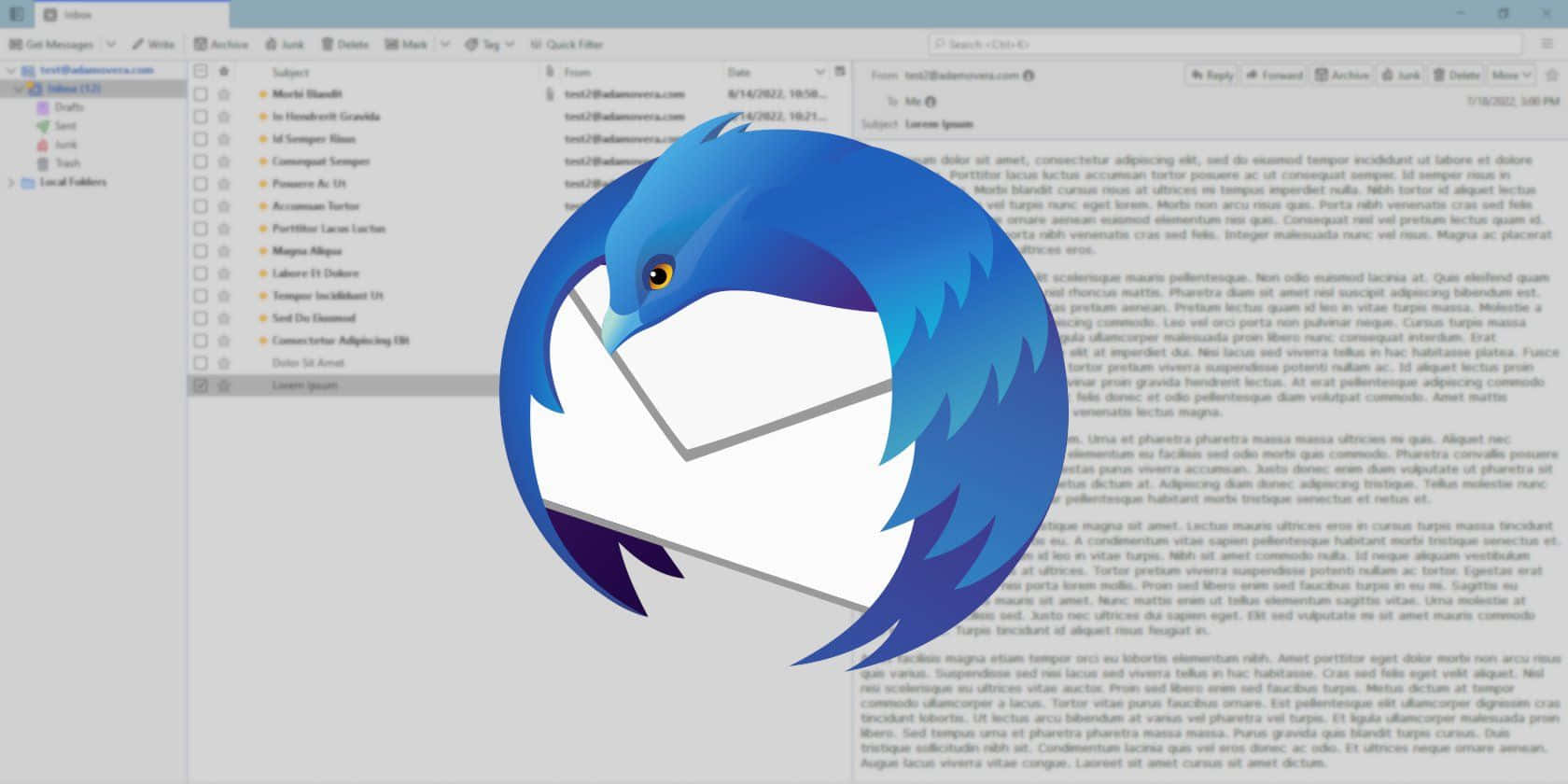 Thunderbird, blue bird logo, envelope, HD Desktop Wallpaper